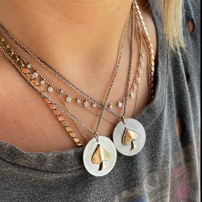 Maça Kızı Düz Altın Kolye