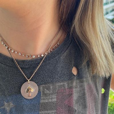 Maça Kızı Pırlantalı Kolye