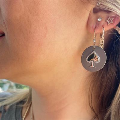 Maça Kızı Pırlantalı Küpe