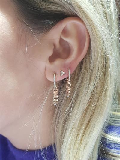 Pırlantalı İsimli Halka Küpe