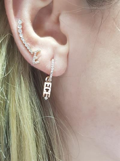 Pırlantalı İsimli Halka Küpe