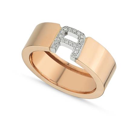 Pırlantalı Kalın Harf Yüzük