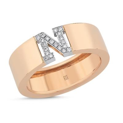 Pırlantalı Kalın Harf Yüzük