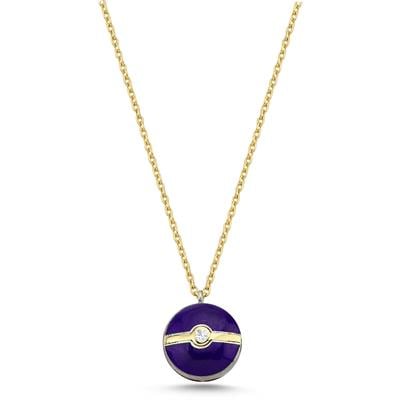 Enamelled Mini Diamond Buttons Necklace