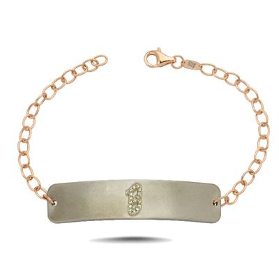 Titanyum Kişiye Özel Pırlantalı Harf Bileklik