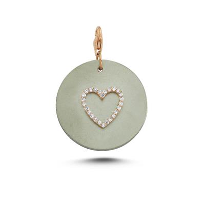 Titanyum Kişiye Özel Pırlantalı Kalp Charm
