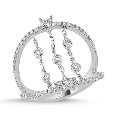 Yıldız Zincir Bağlantılı Pırlantalı Yüzük