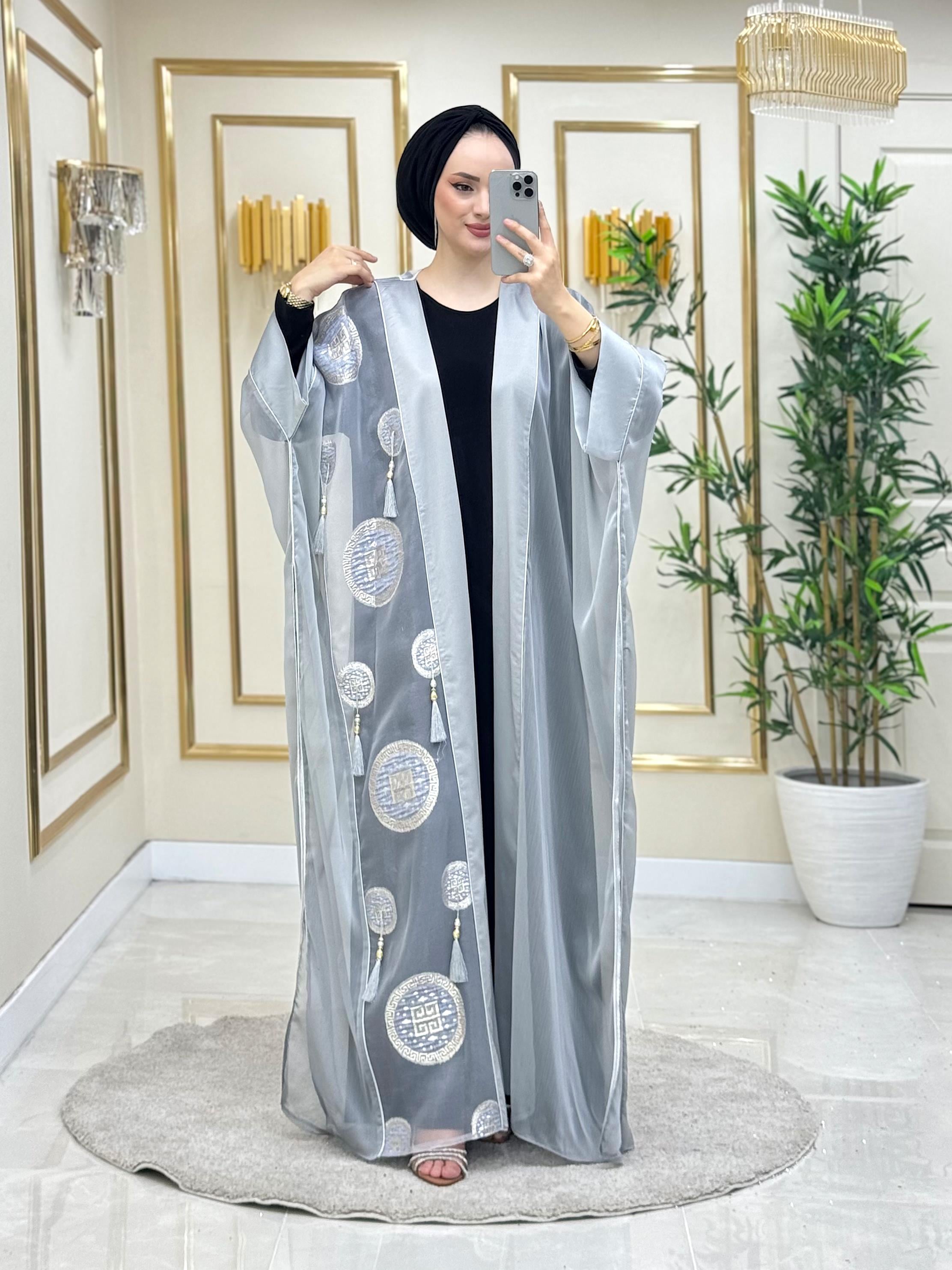 Bonita İthal Abaya Gri