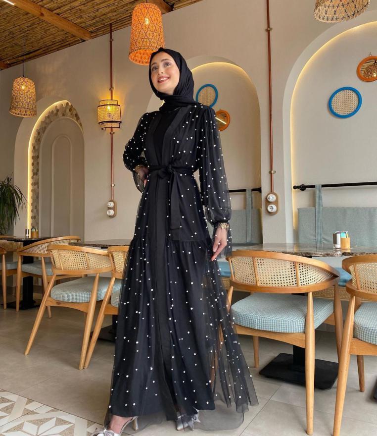 İnci tül abaya