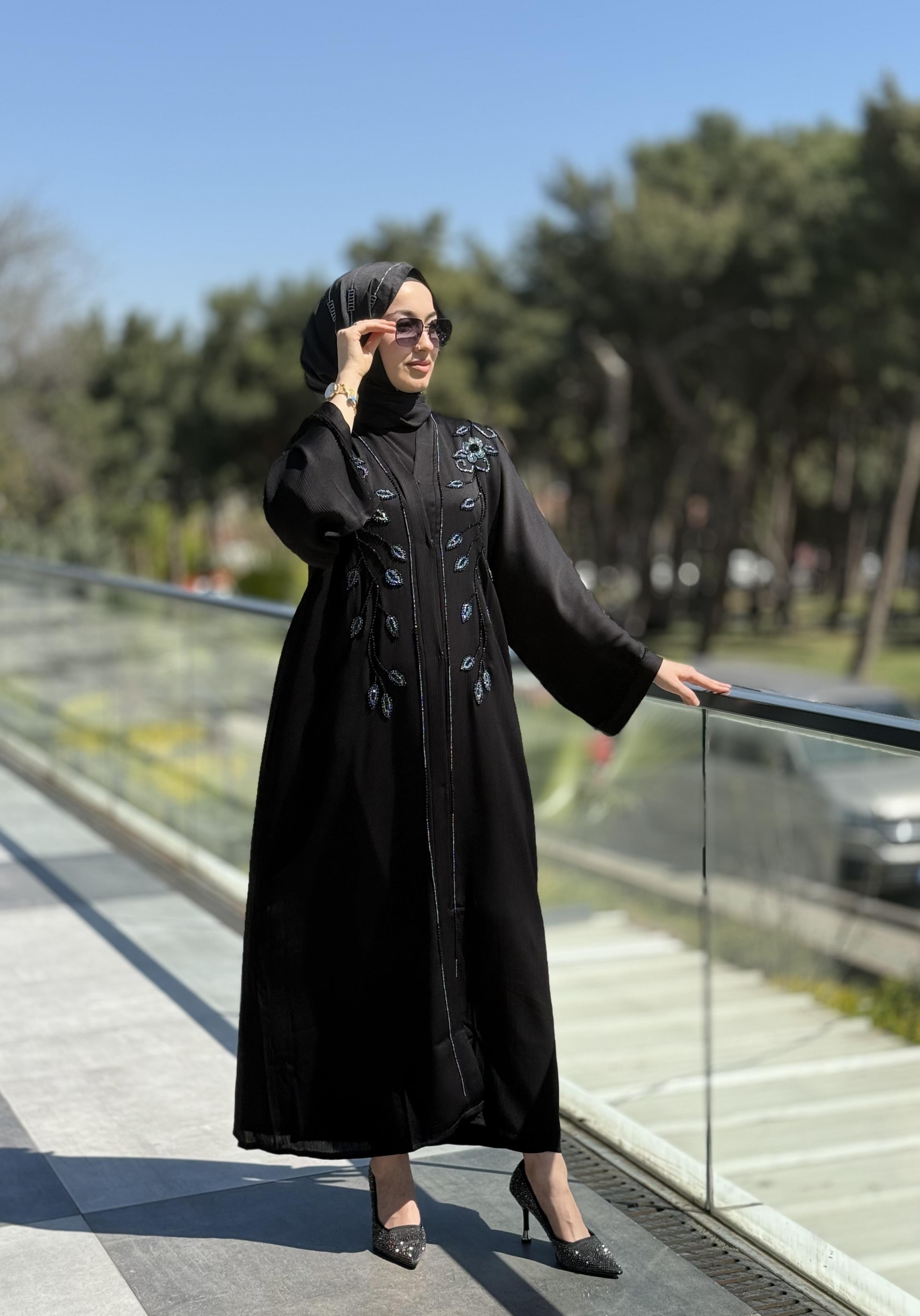İTHAL MİNİ YAPRAK İŞLEME ABAYA