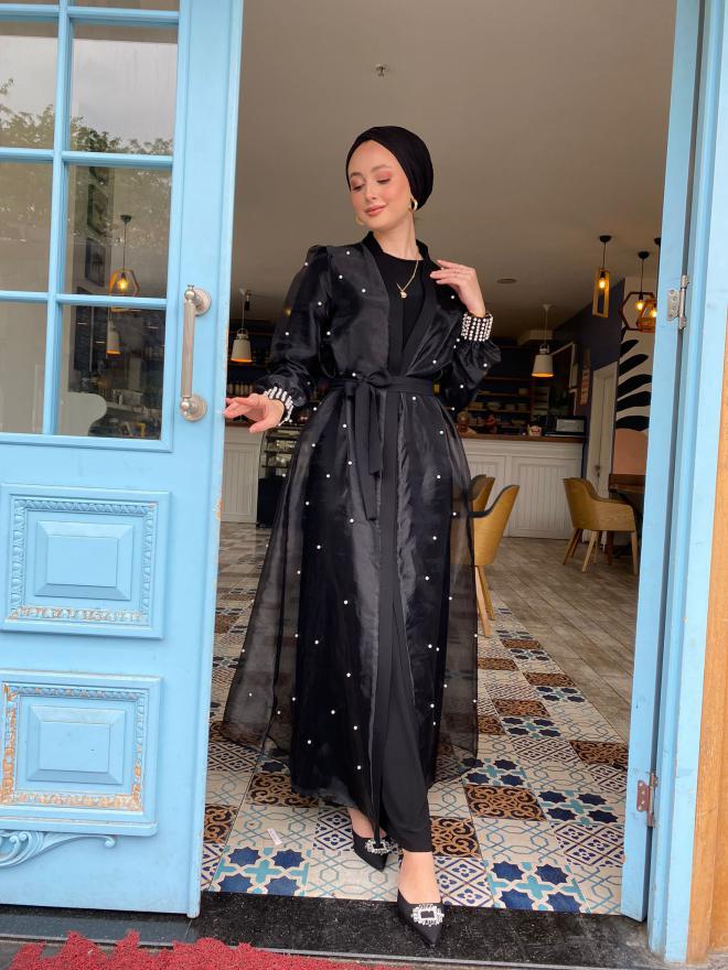 organze incili abaya iç elbise