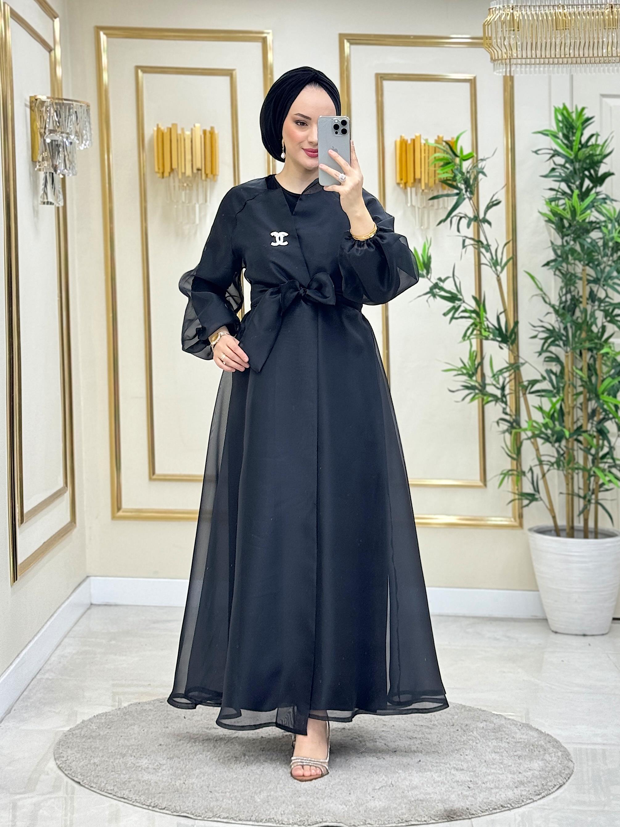 DALYA ABAYA İÇ ELBİSELİ SİYAH