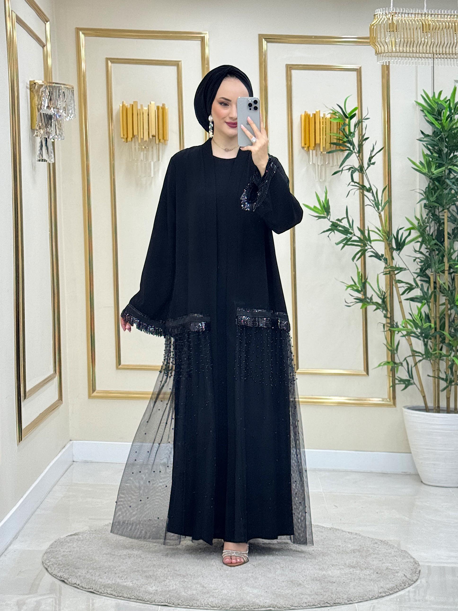 Hürrem Abaya Takım Siyah