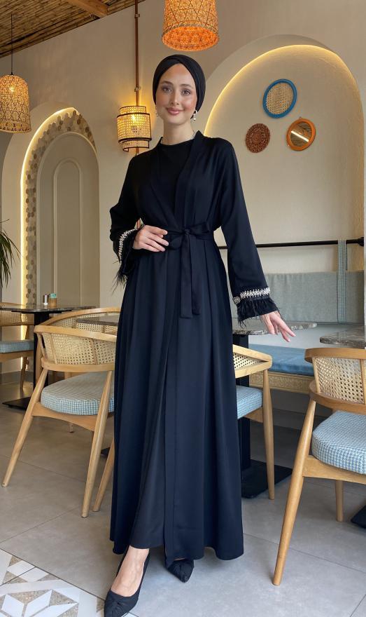 KOLLARI PÜSKÜLLÜ ABAYA