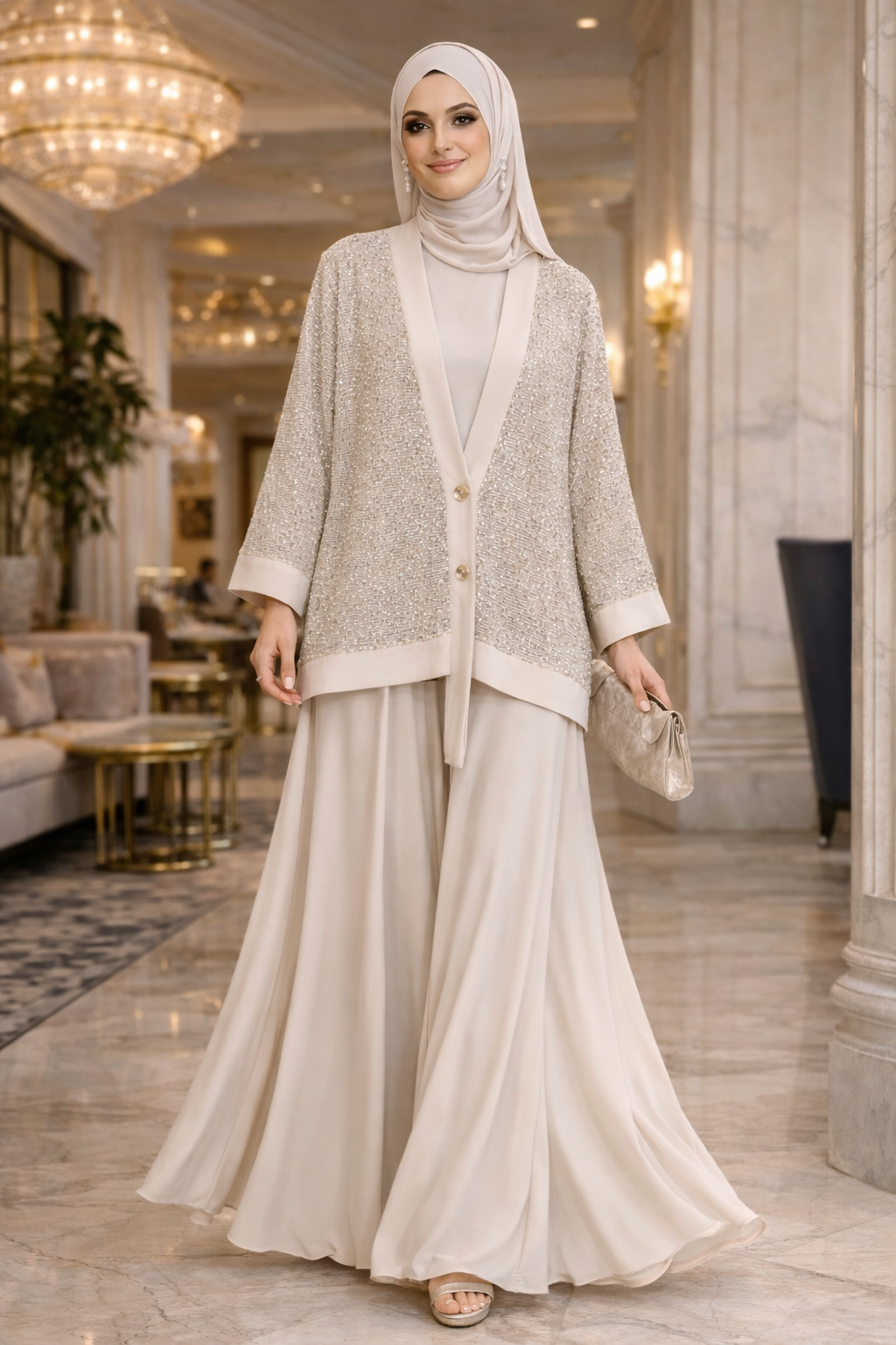 MOCCA IŞILTILI TAKIM BEJ