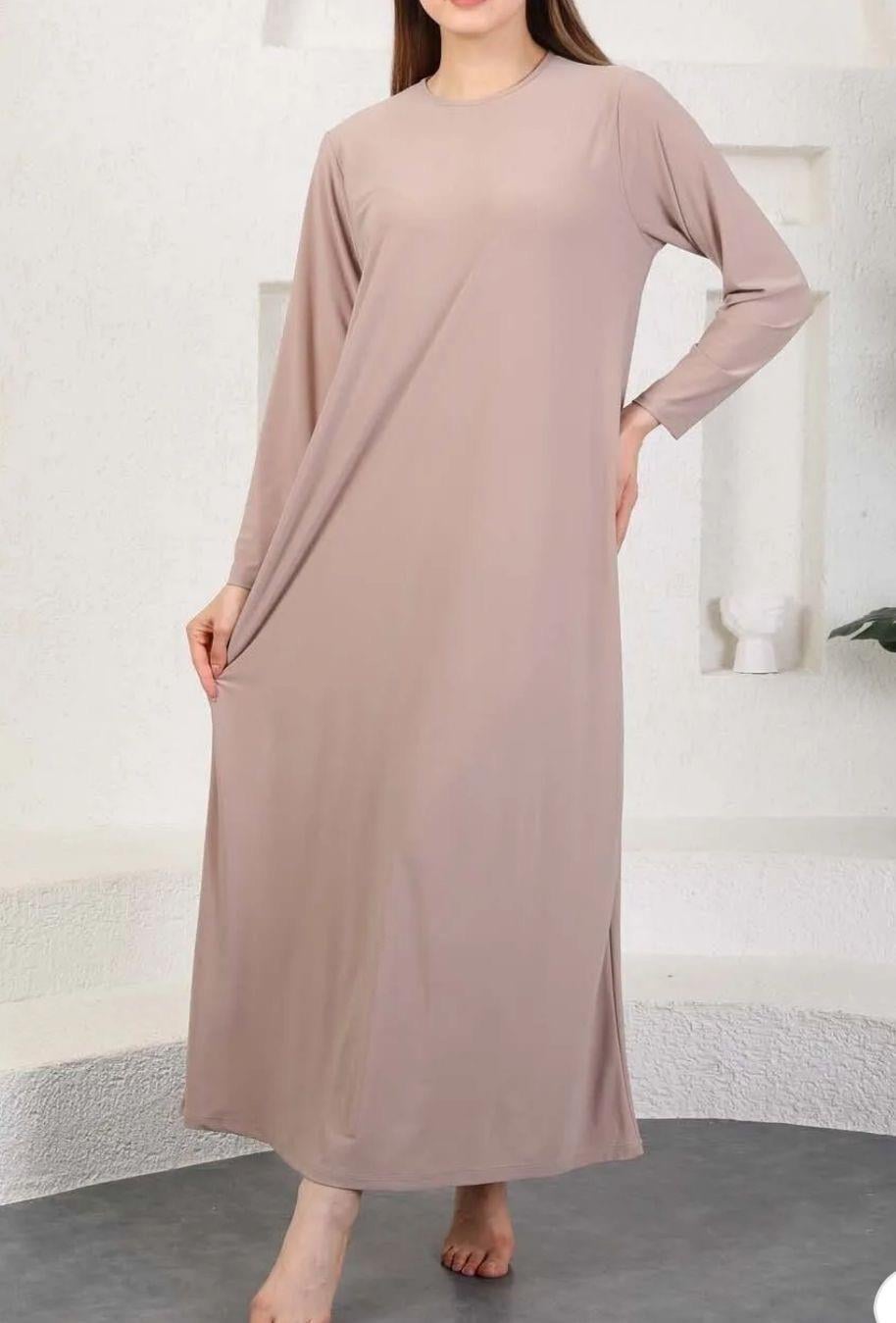 Sandy Uzun Kollu İç Elbise Camel