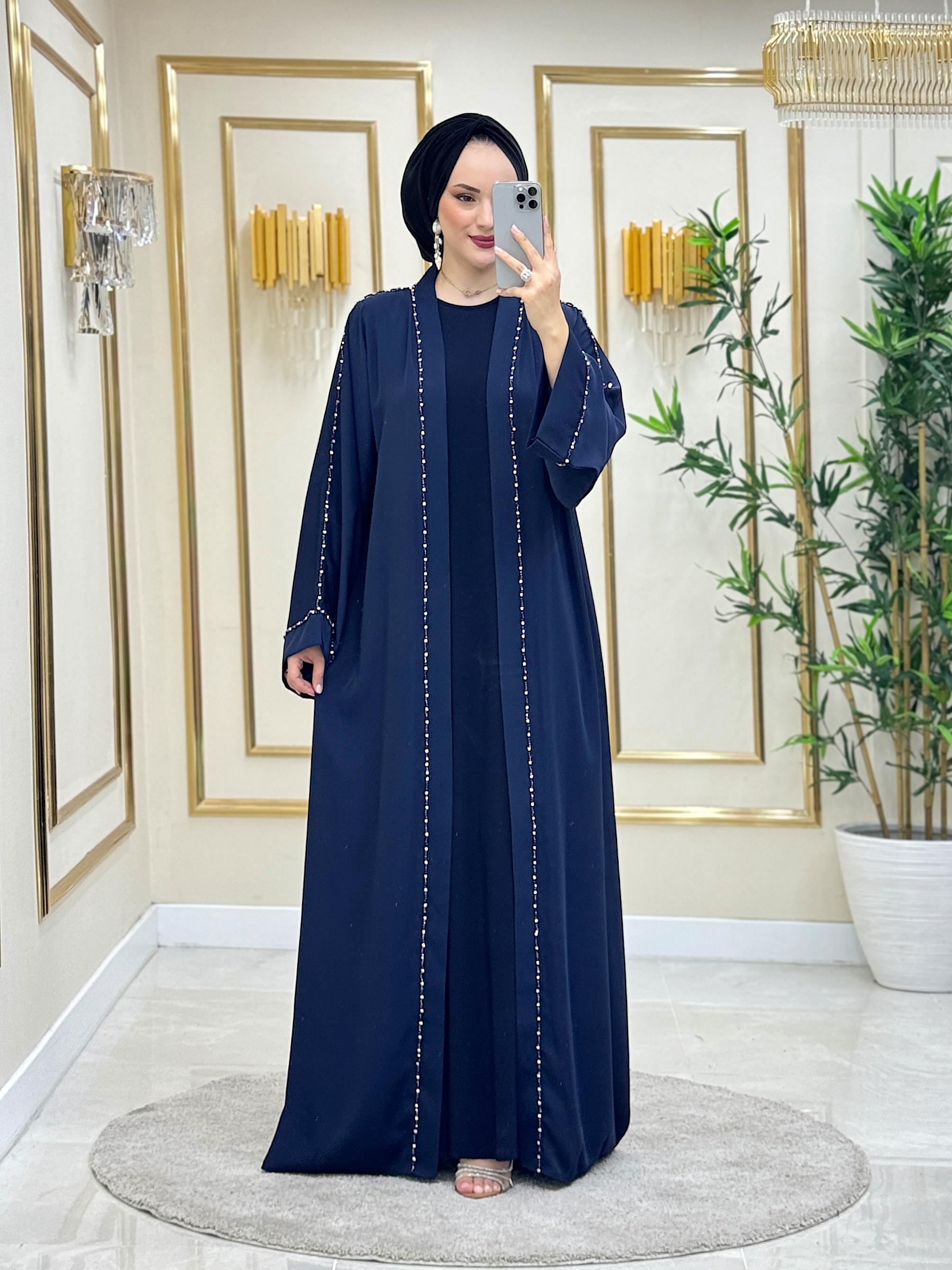 Su Yolu Abaya Takım Lacivert