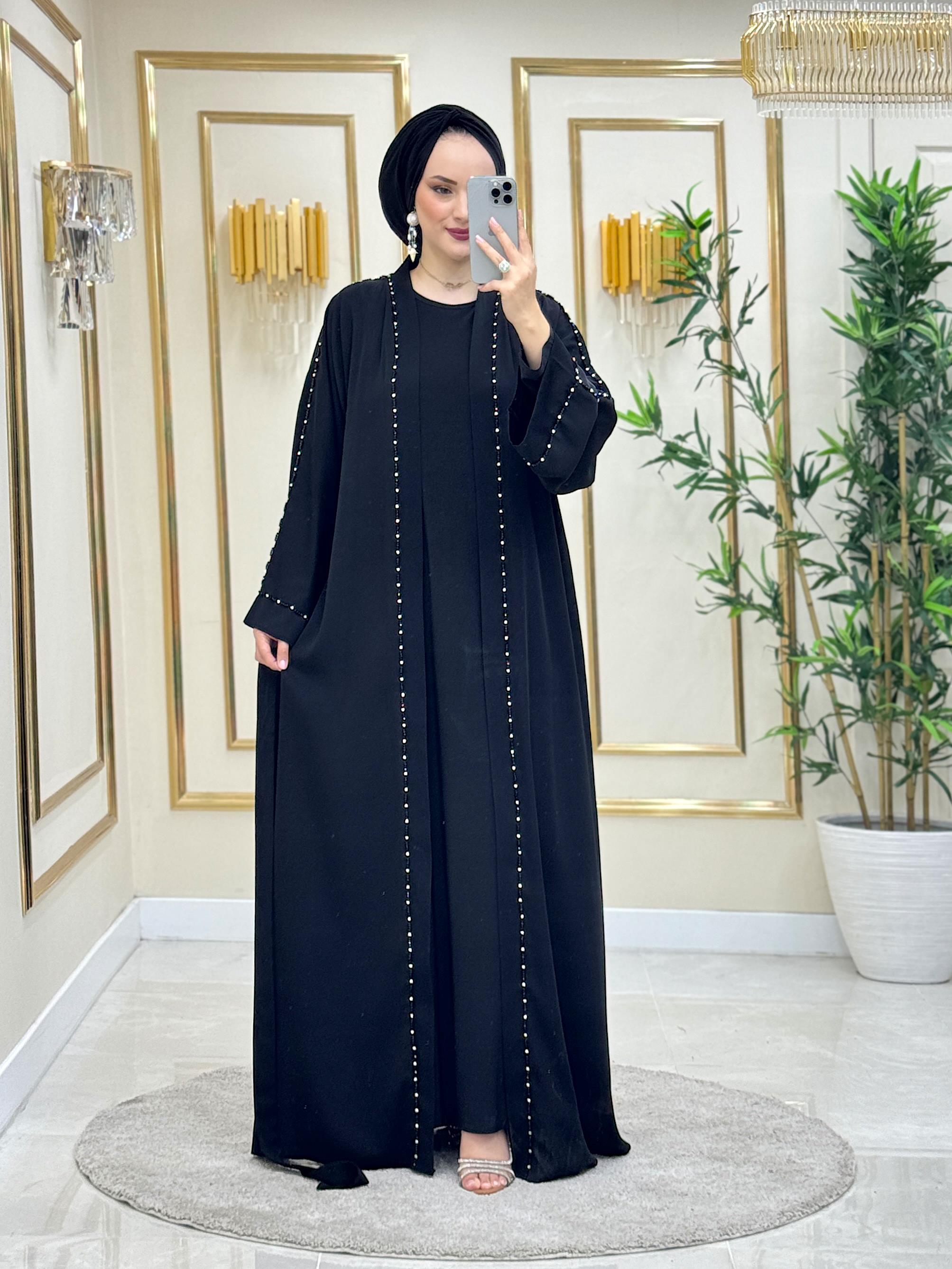 Su Yolu Abaya Takım Siyah
