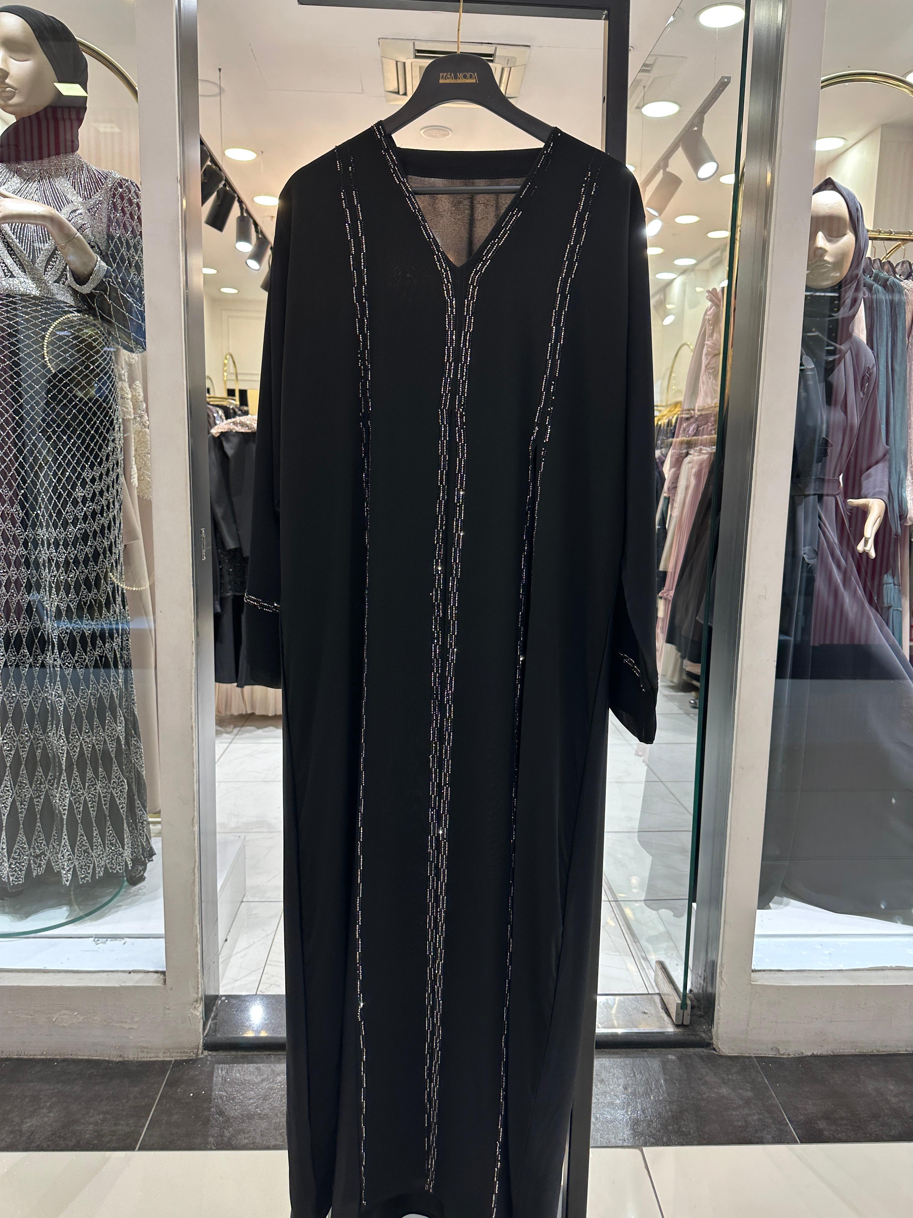 TAŞ DETAYLI ABAYA