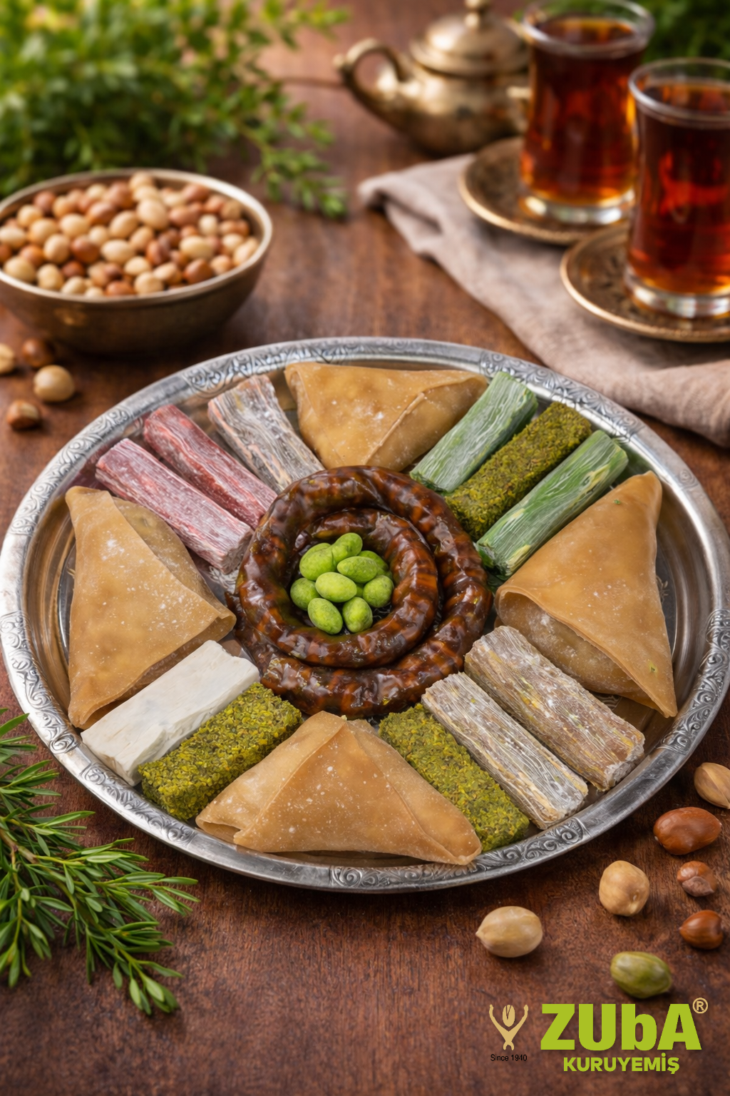Hediyelik Fıstıklı Lokum tabaği