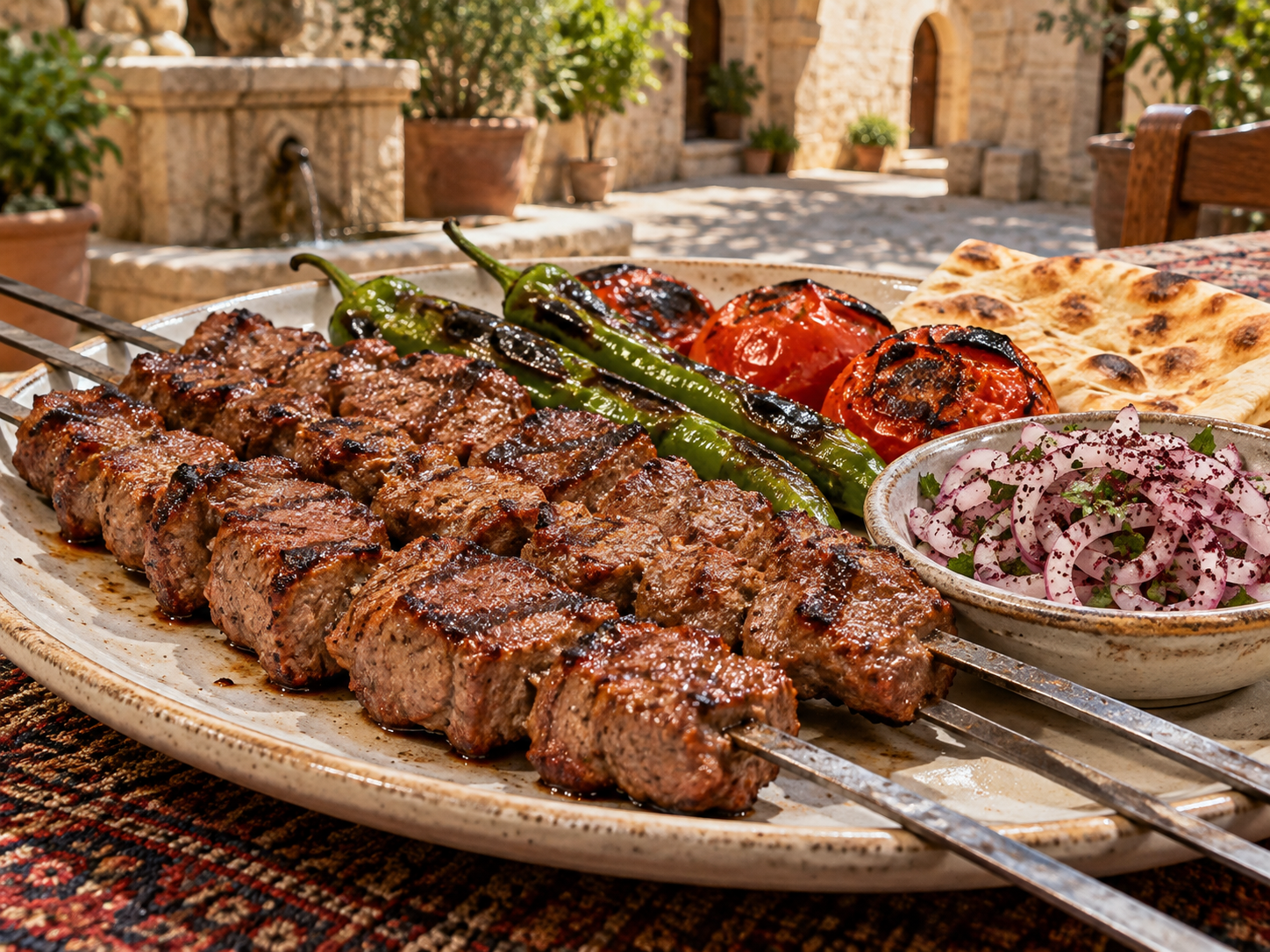 Gaziantep küşleme kebabı,kuzu küşleme şiş,tescilli Antep kebabı