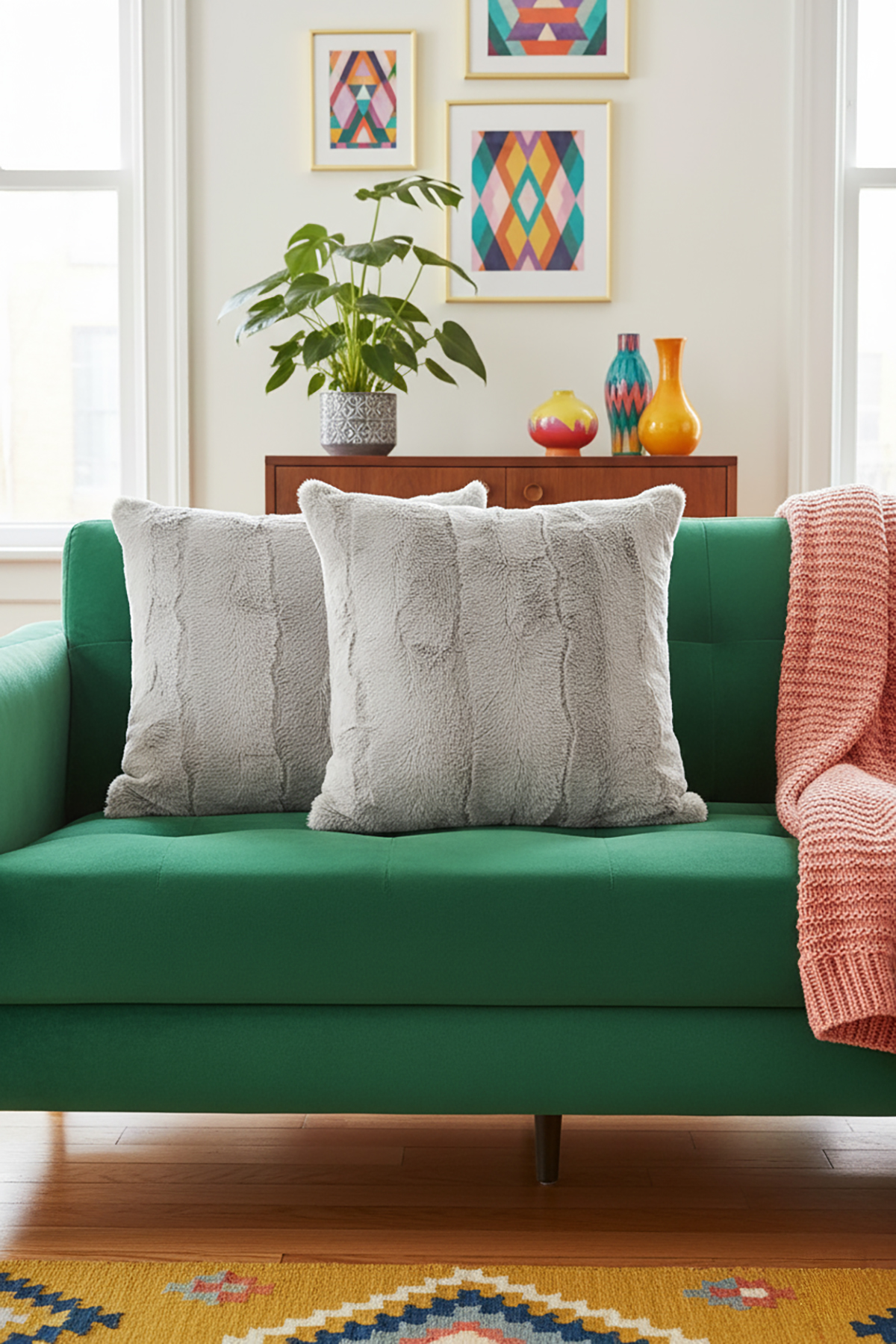 Yumuşak peluş tavşan tüyü 45x45  Veformtavşan26