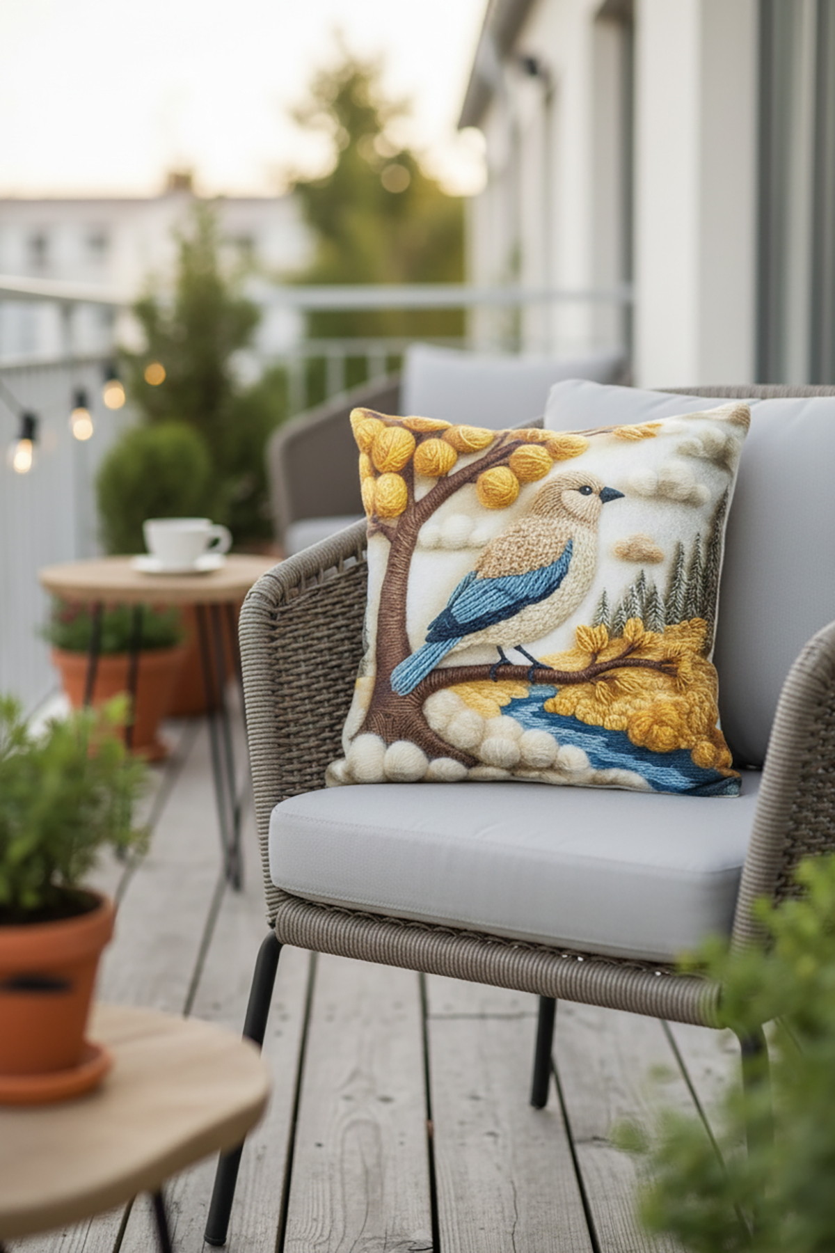 Veformdijibird26🐾 Kuş desenli  Dijital Dokuma 2li Kırlent Kılıfı 🐾 veformdijidog26