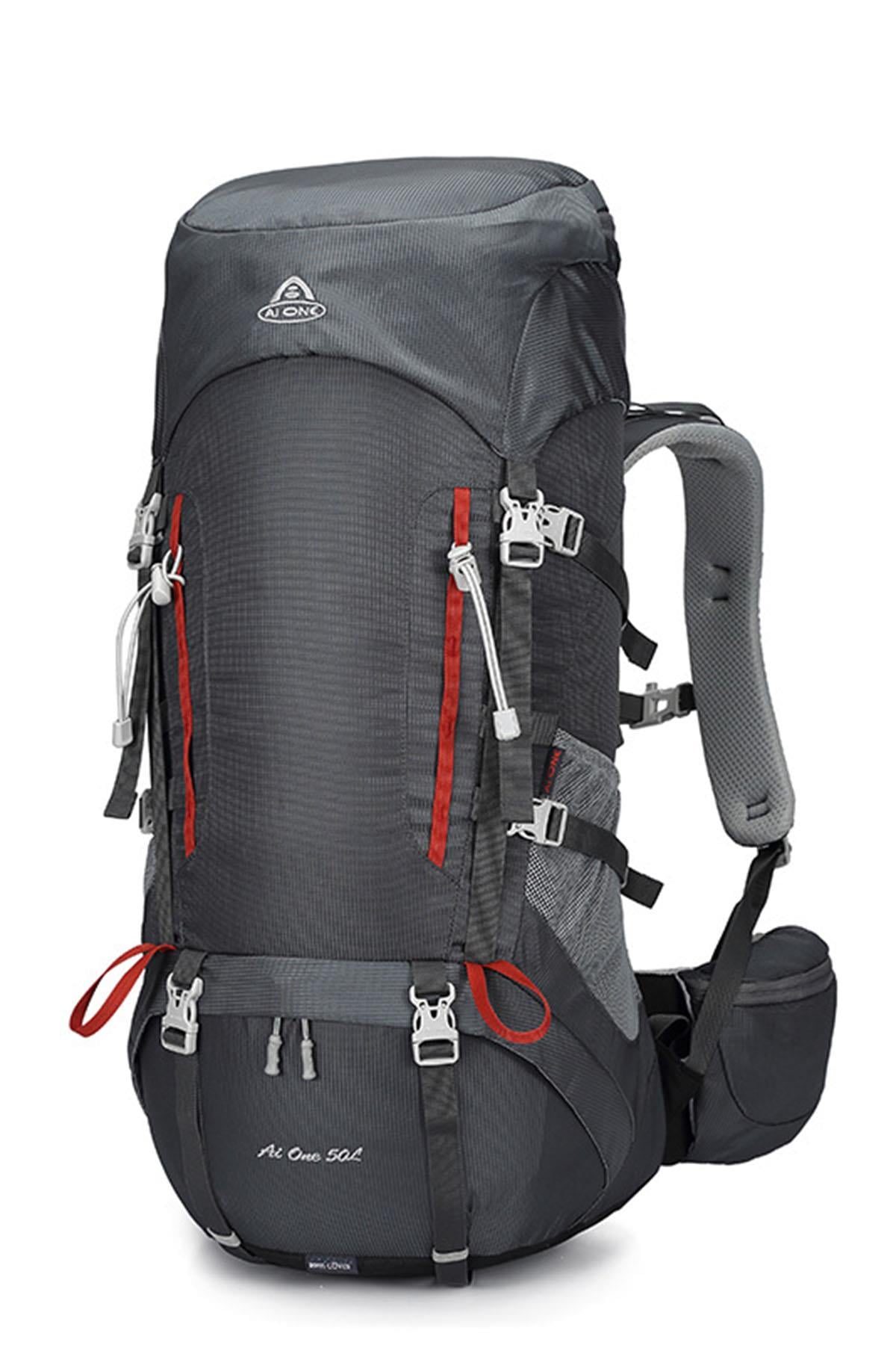 DSC8197 GriOutdoor Kamp ve Yürüyüş Sırt Çantası (50 Litre) Gri  8197