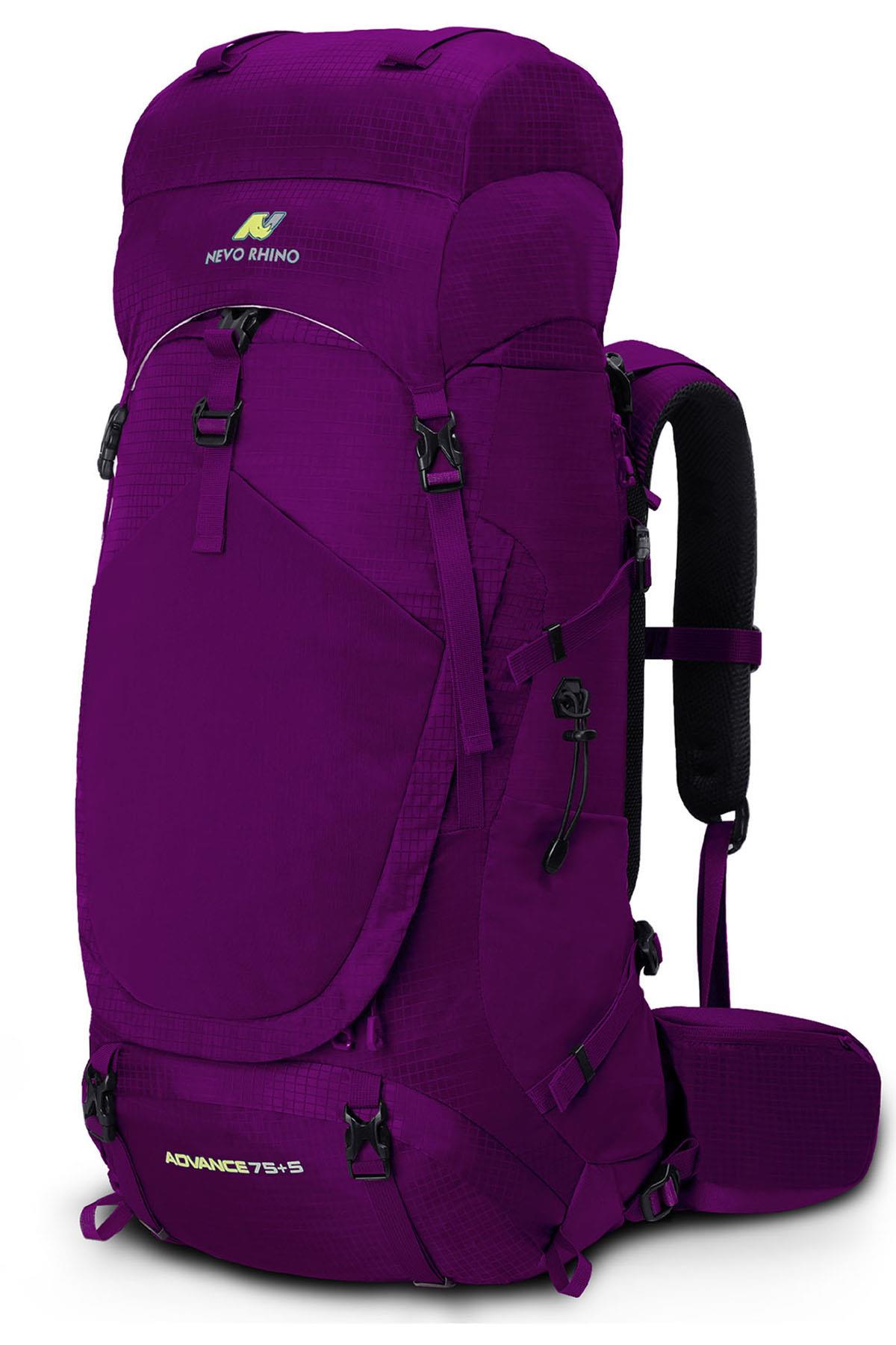 DSC8929 MorProfesyonel Outdoor Dağcılık, Kamp ve Yürüyüş Sırt Çantası (75+5  Litre) Mor 8929