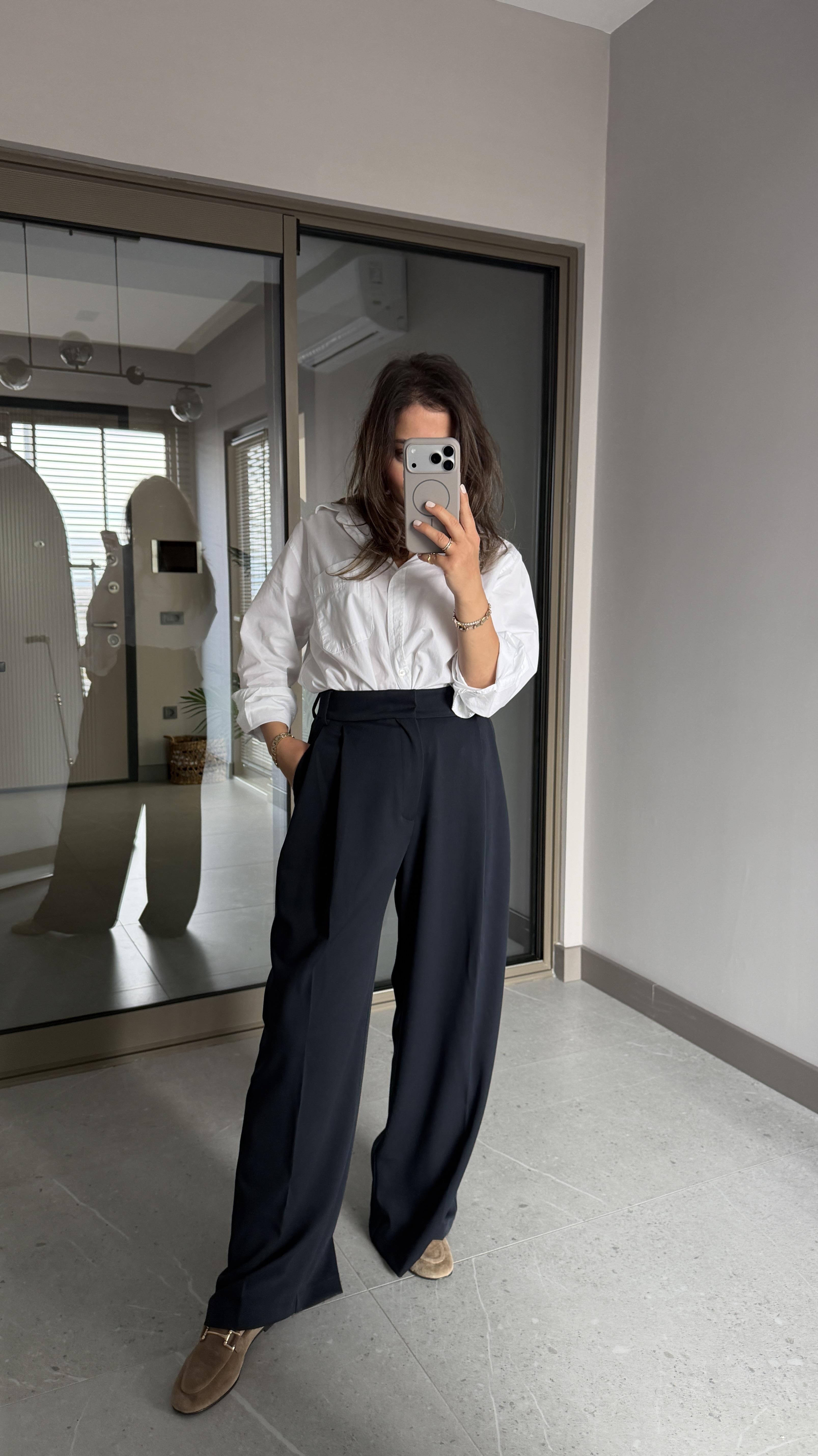 Çift Pileli Palazzo Pantolon