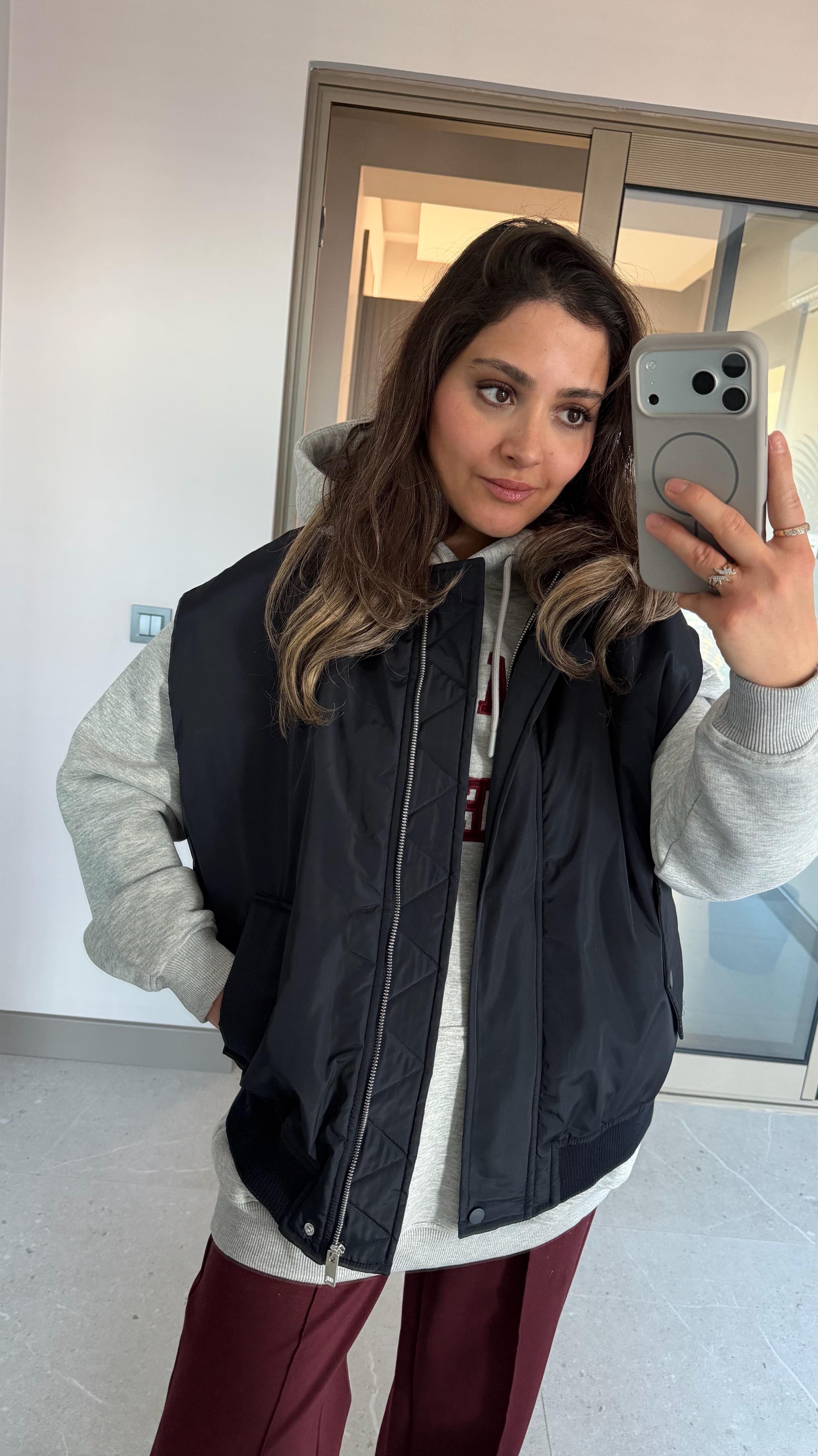 Paraşüt Kumaşlı Lacivert Yelek