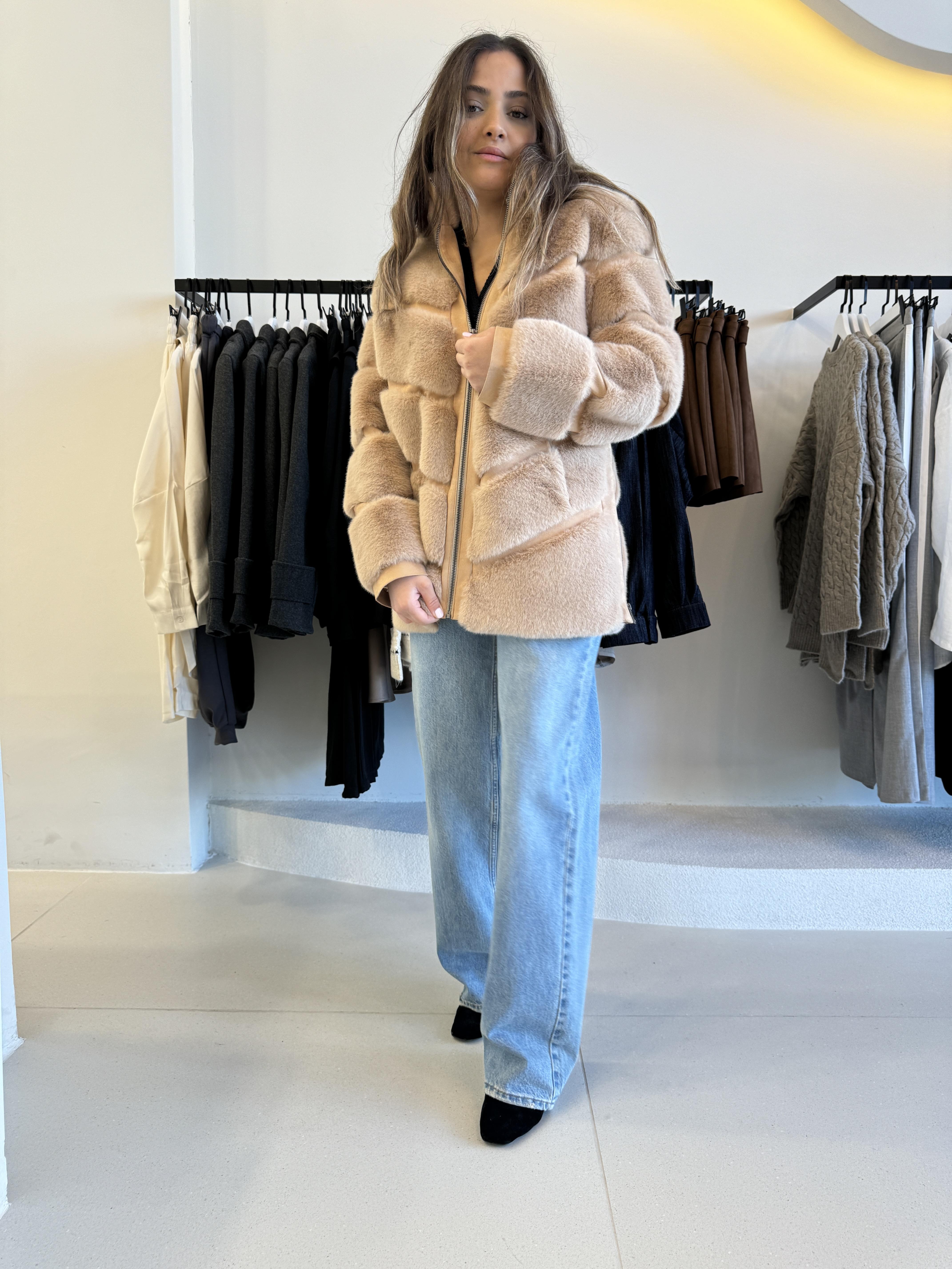 Elevado Krem Kürk Ceket