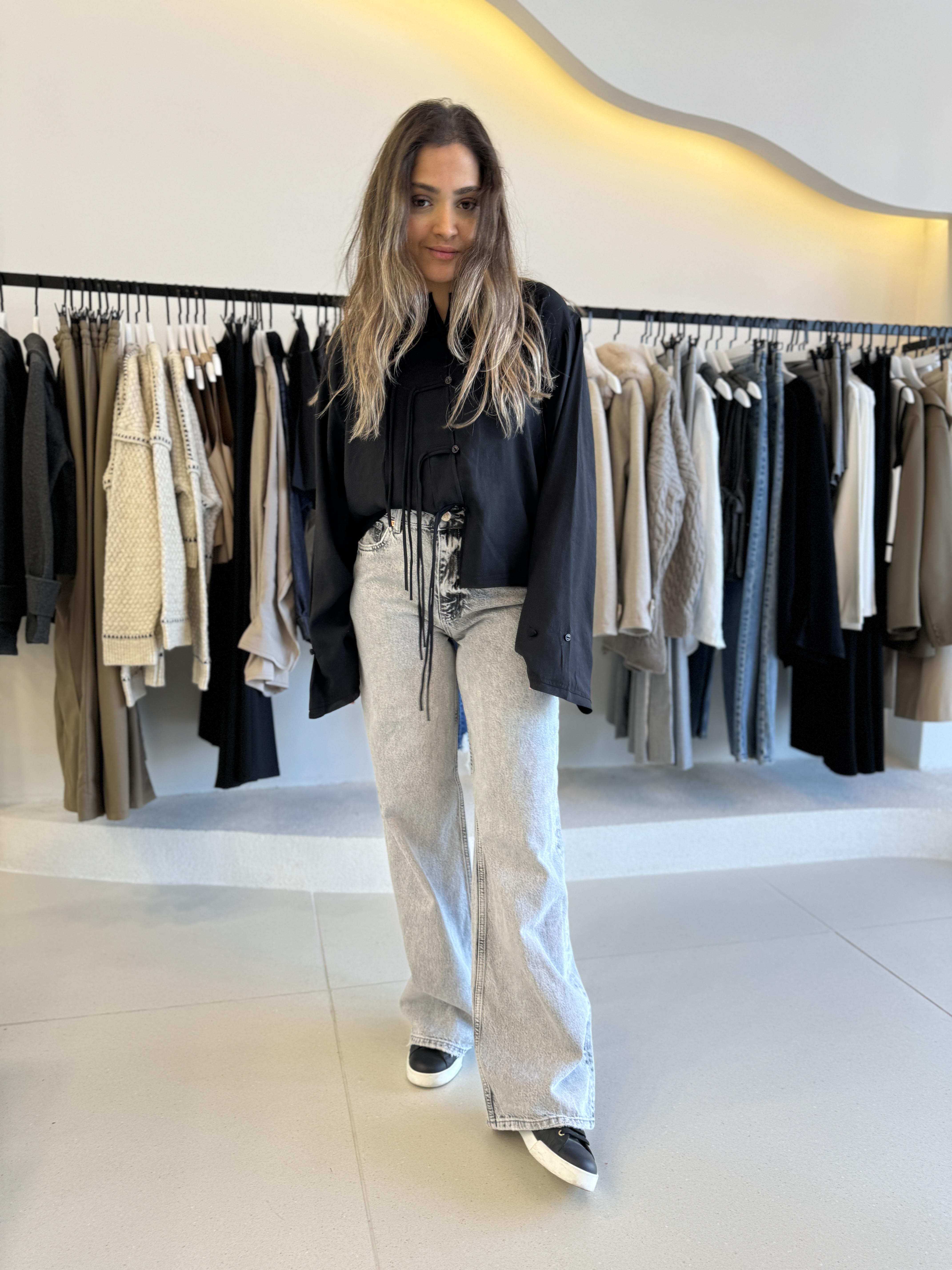 Gri Yıkamalı Baggy Model Jean