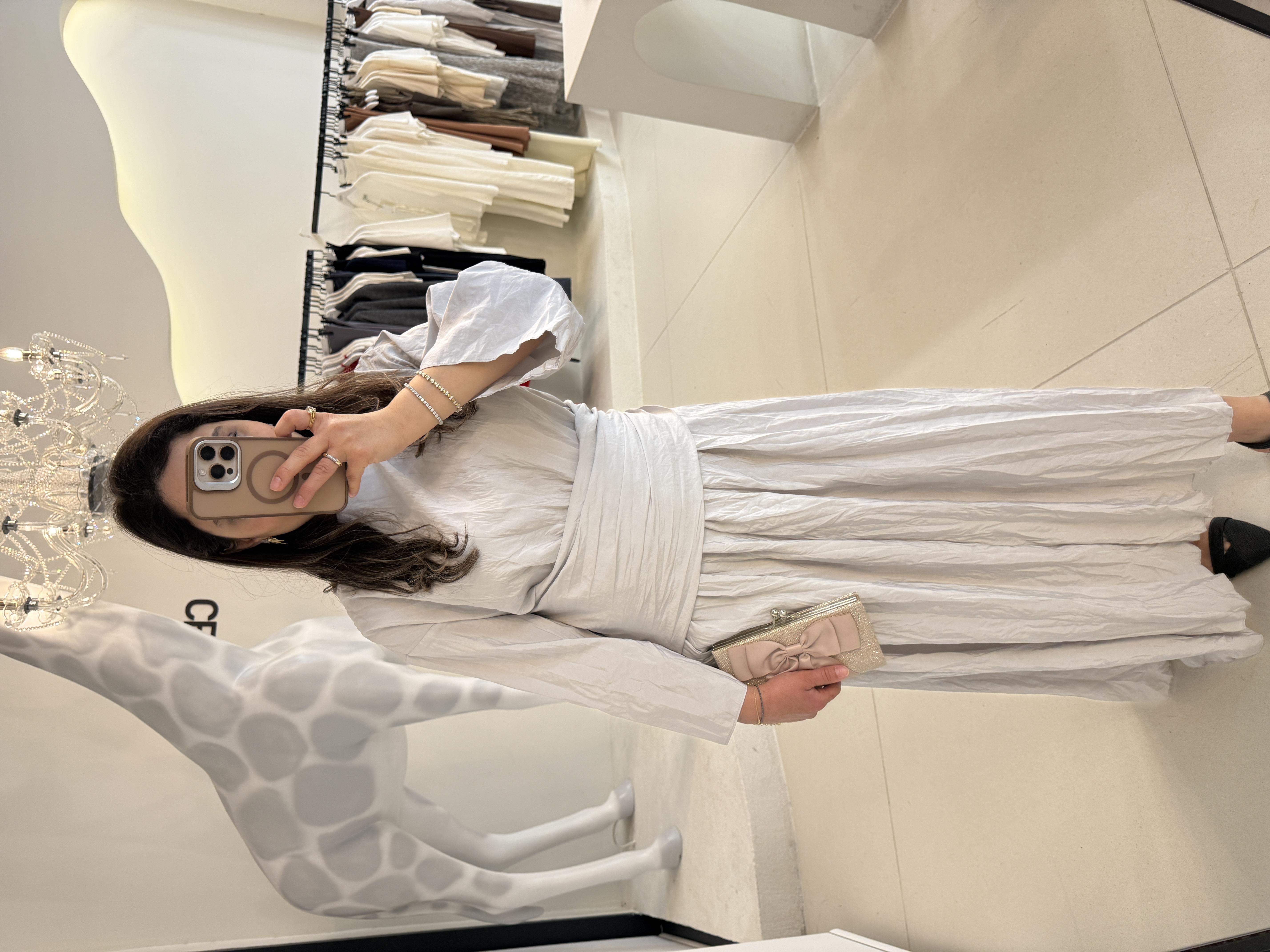 Kraşlı Kumaş Drapeli Elbise