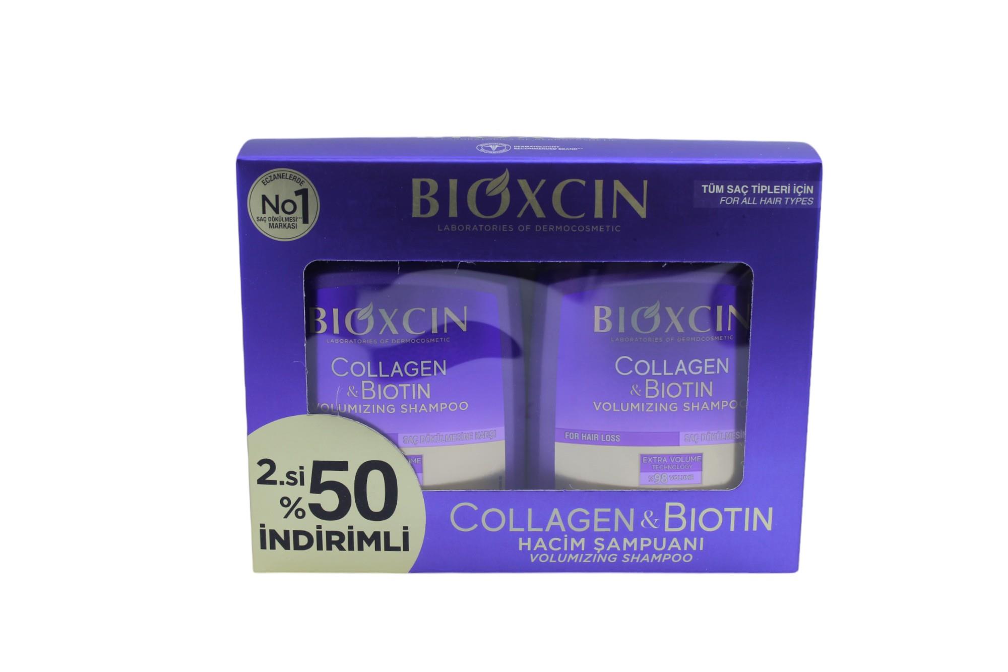 Bıoxcın Collagen&Biotin Hacim şampuanı Tüm Saç Tipleri İçin 2x300 ml