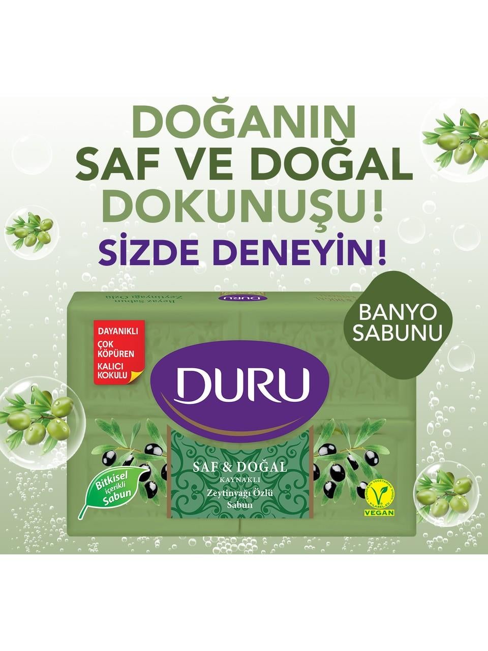 Duru Saf&Doğal Kaynaklı Zeytinyağı Özlü Sabun 4x150 g 600 g 
