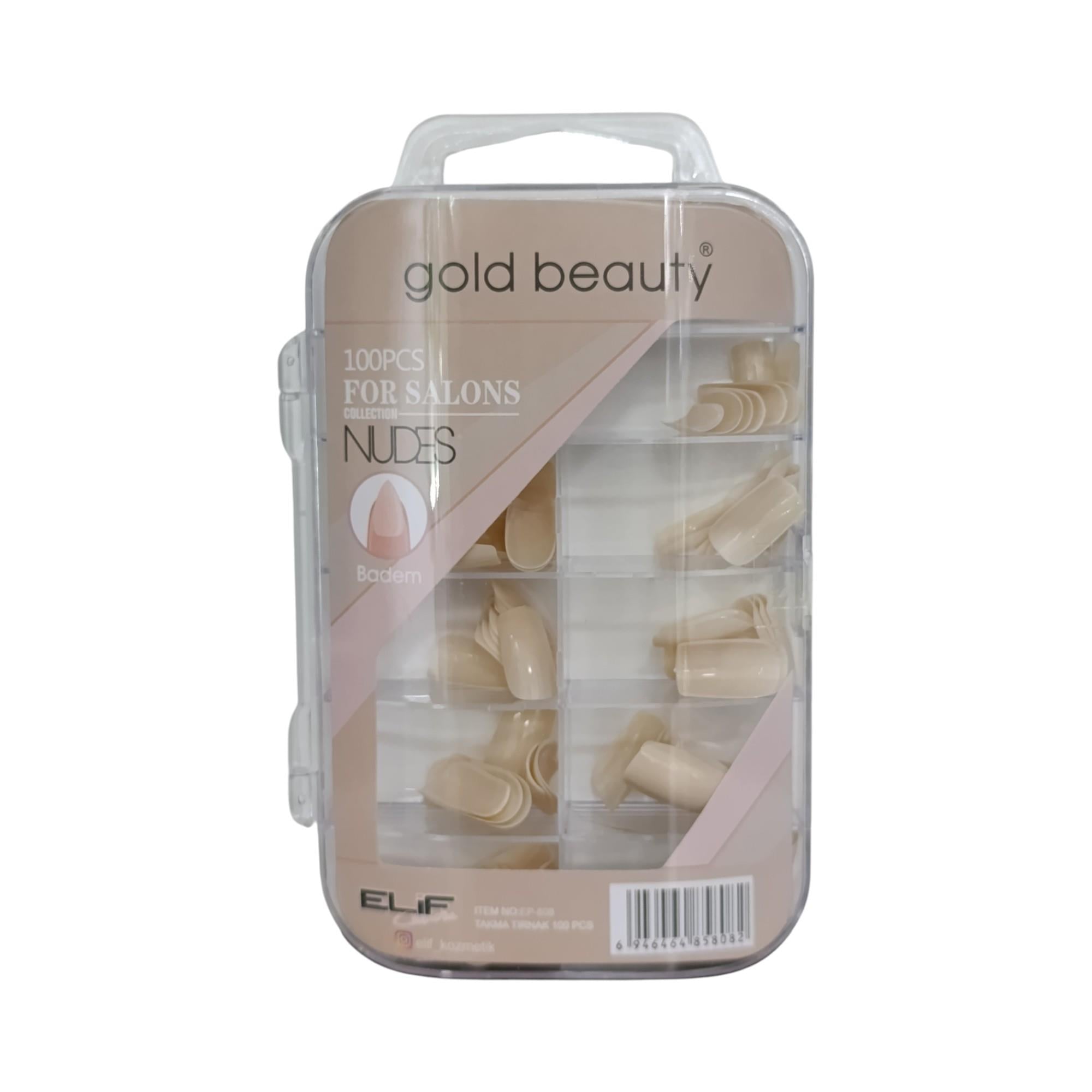 Gold Beauty Nudes Badem Takma Tırnak 100'lü