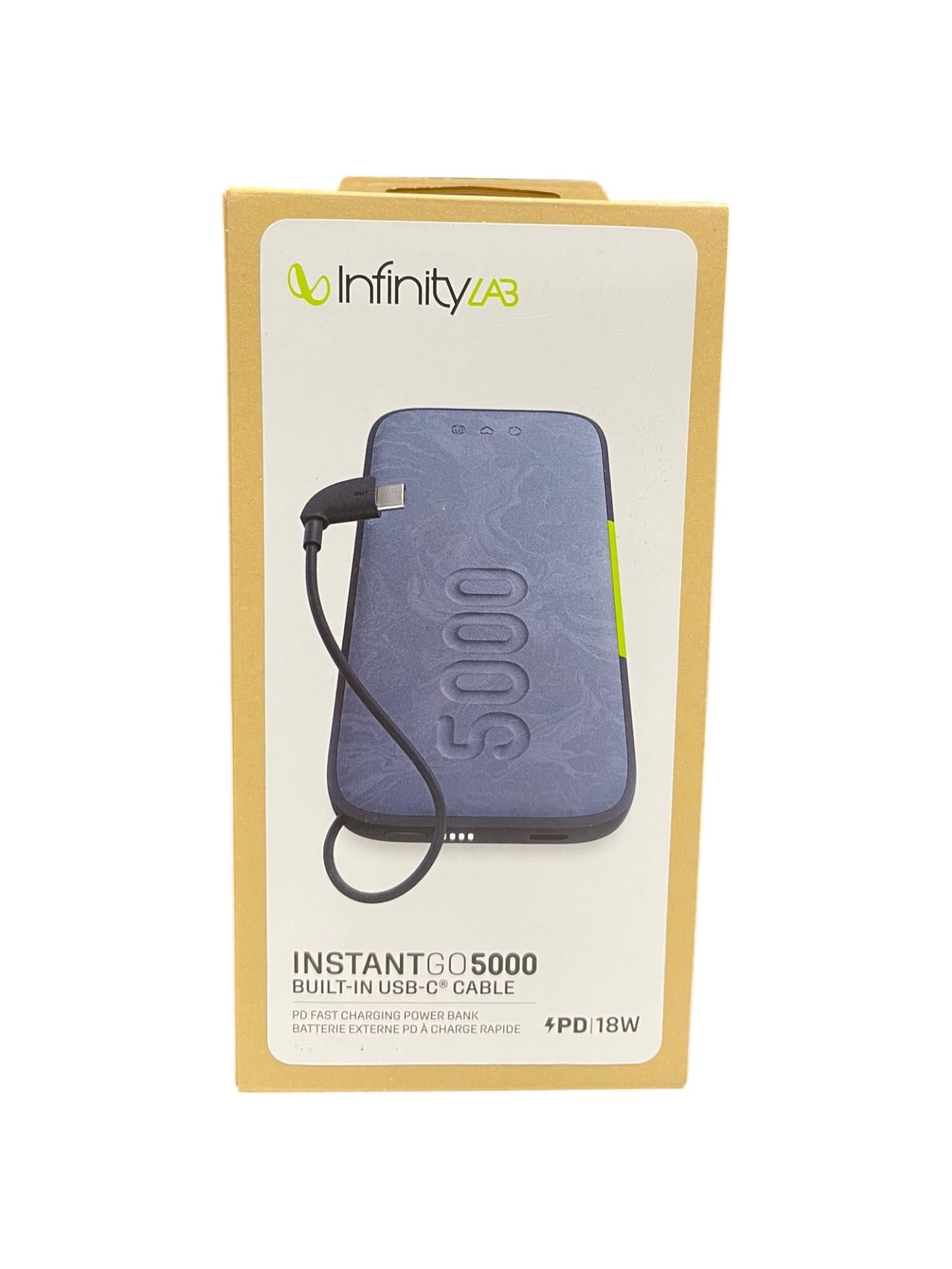 Infinity Lab InstantGo Powerbank 5000 mAh, USB-C, Mavi