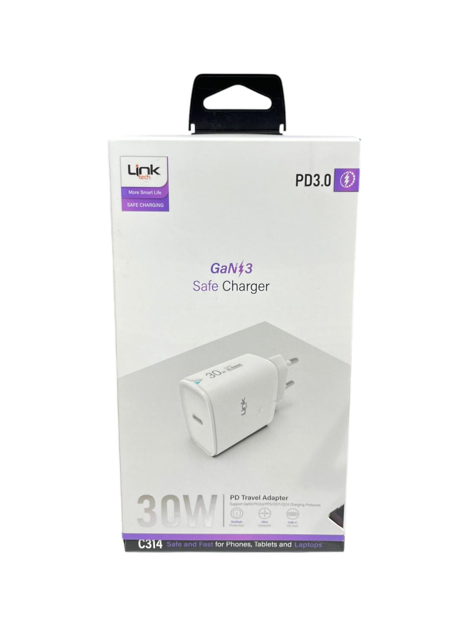 Link Tech C314 Safe 30W Hızlı Şarj Adaptörü