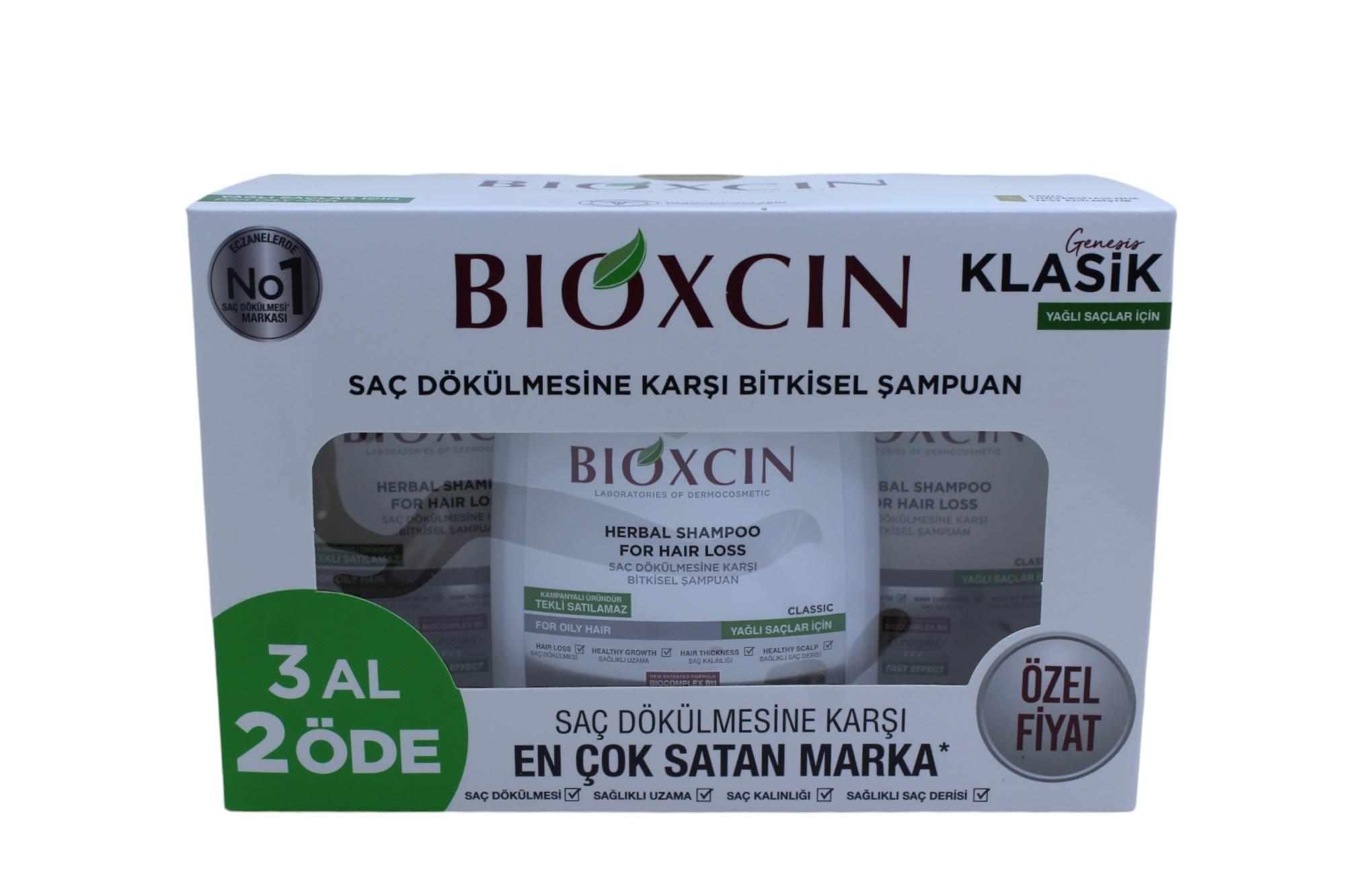 Bioxcin Klasik Bitkisel Yağlı Saçlar için Dökülme Karşıtı Şampuan 3x300 ml