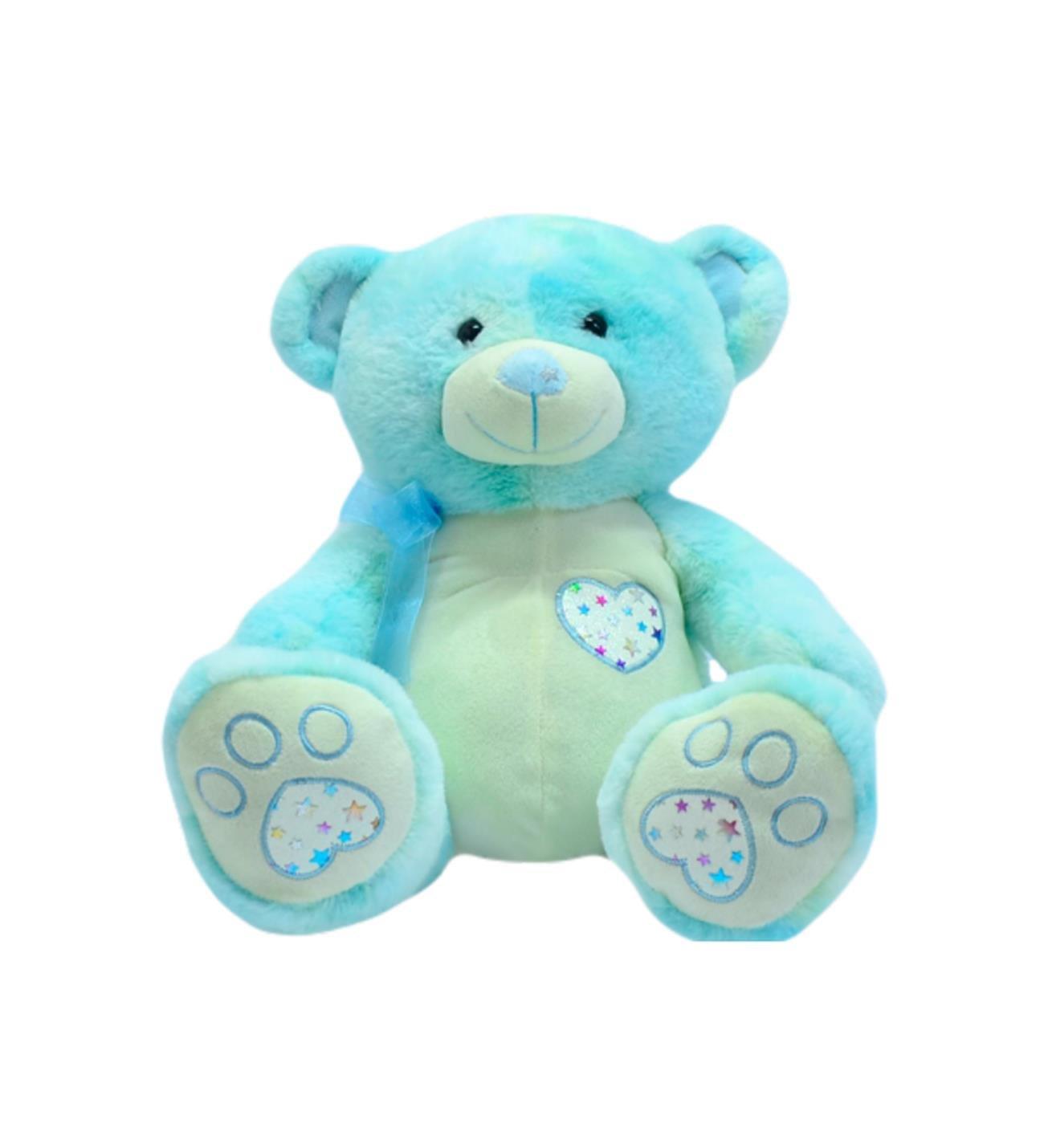 Burnu Yıldızlı Ayı Peluş 35 Cm (Mavi)