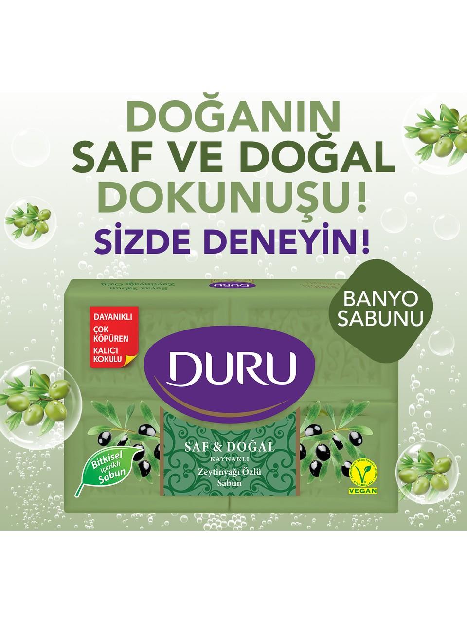 Duru Saf&Doğal Kaynaklı Zeytinyağı Özlü Sabun 4x150 g 600 g 