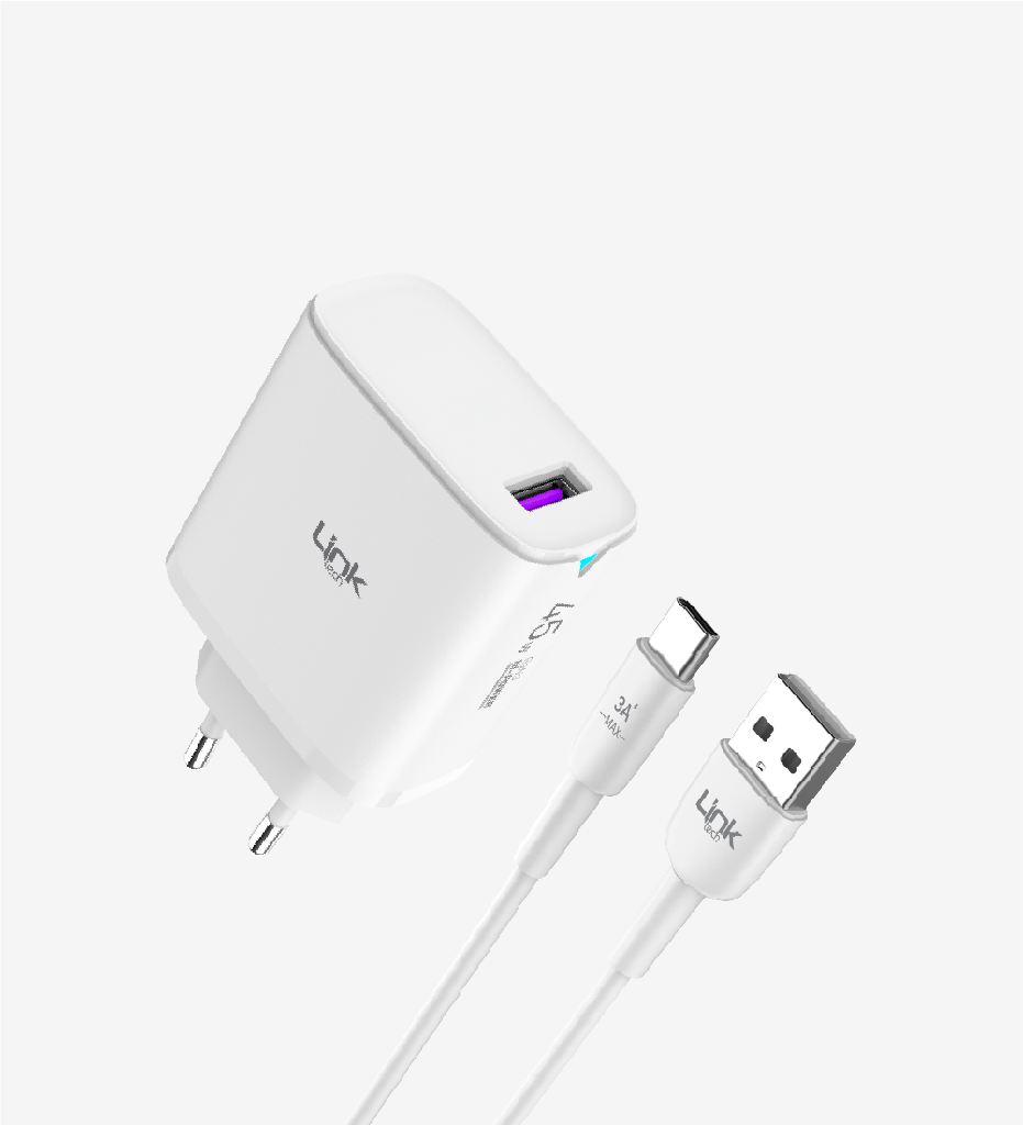 Link Tech C318 Safe GaN Tip-C Kablolu 45W Hızlı Şarj Aleti