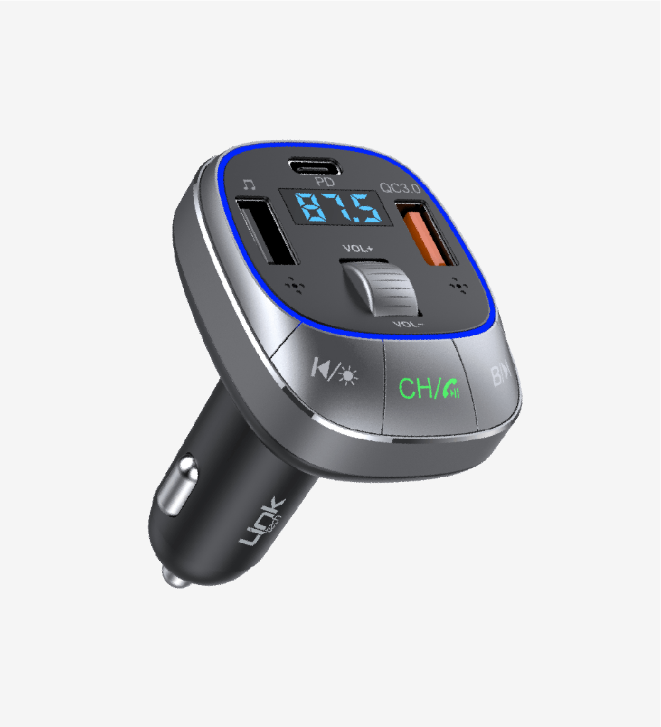 Link Tech GF17 Premium Çift Bağlantı Noktalı PD ve QC3.0 48w 5.0 Bluetooth FM Verici