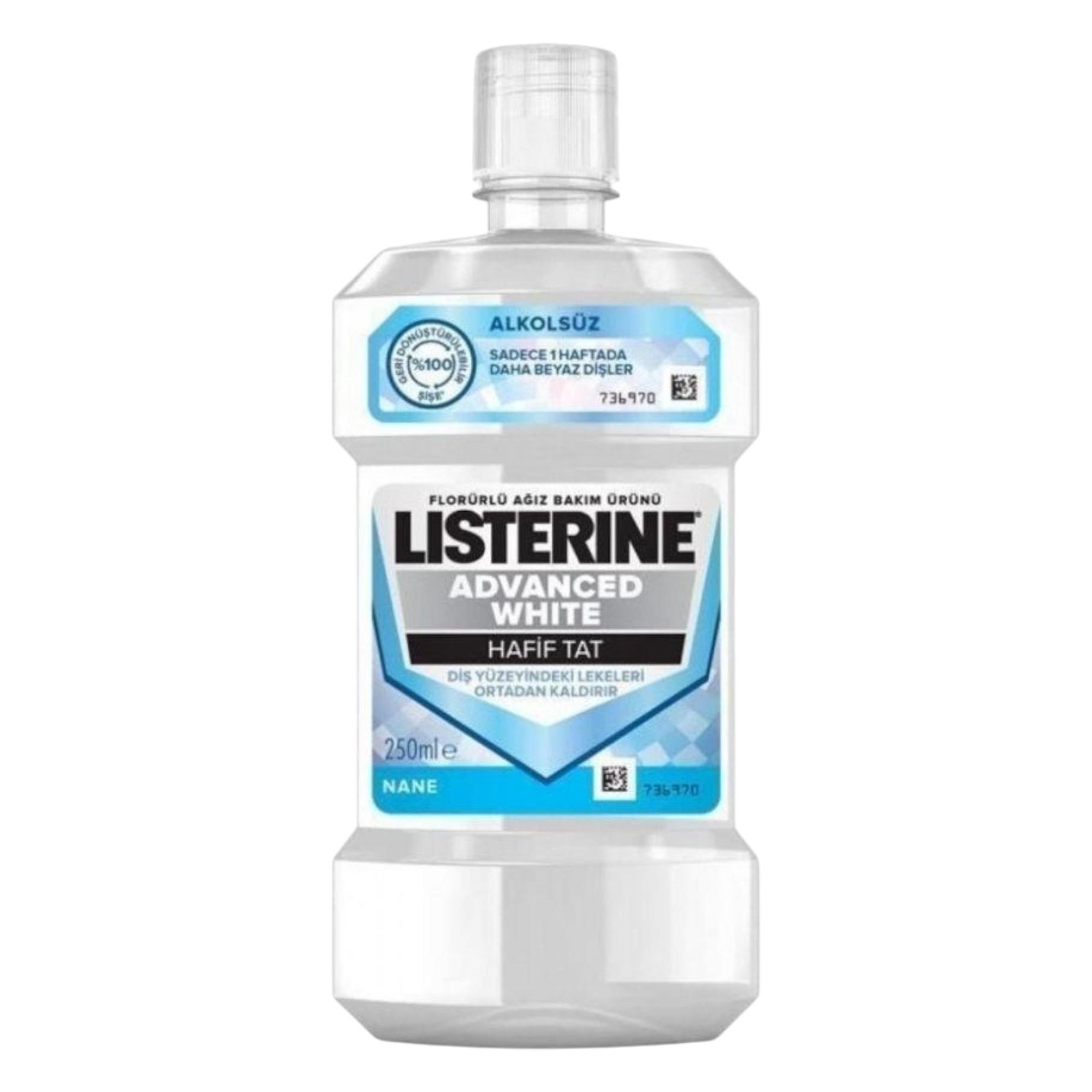 LISTERINE Advanced Whıte Hafif Tat Nane Ağız Bakım Suyu 250 ml