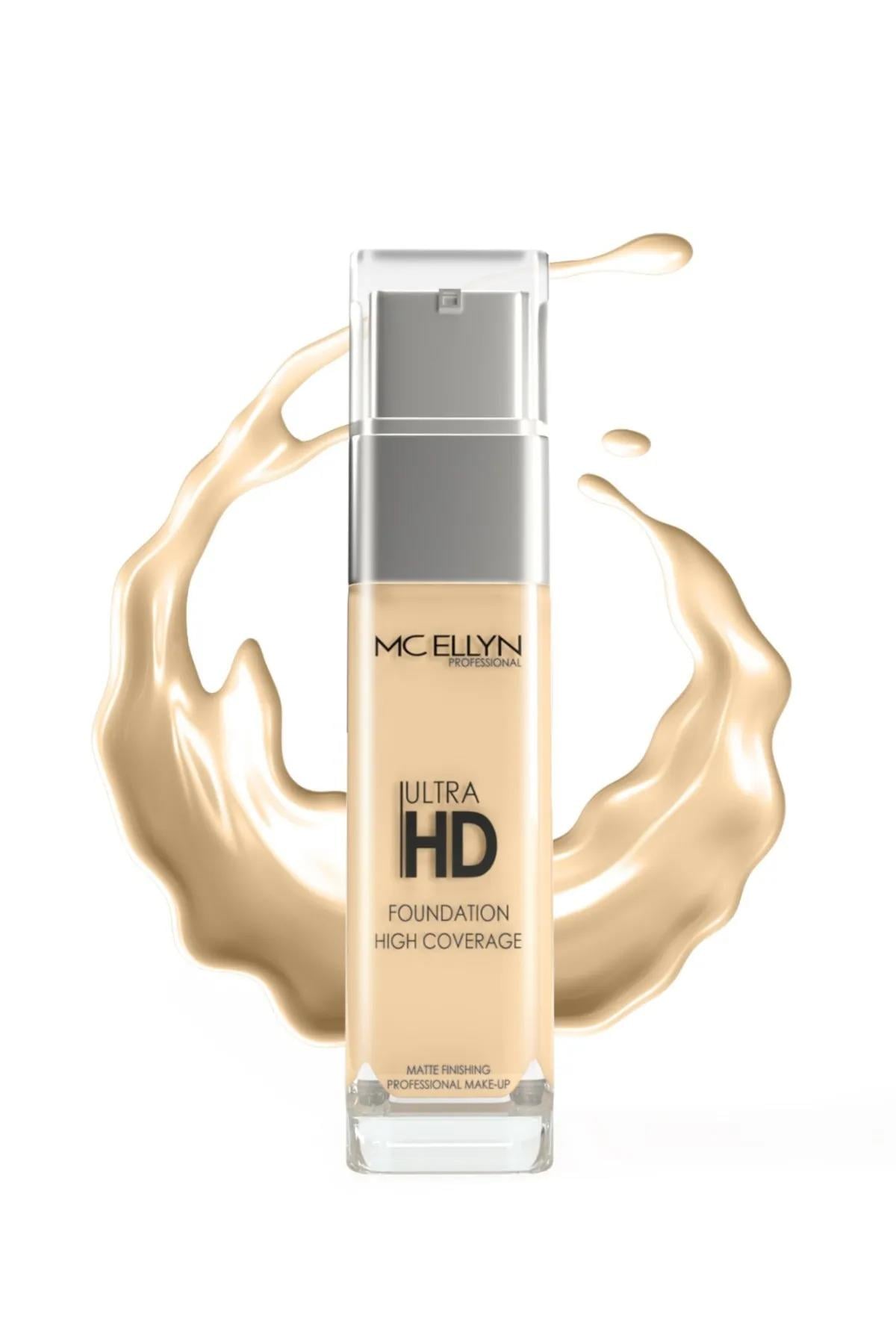 MC ELLYN Professıonal Ultra HD Foundatıon (No:02) Hıgh Coverage 40 ml (Cam Şişe) 