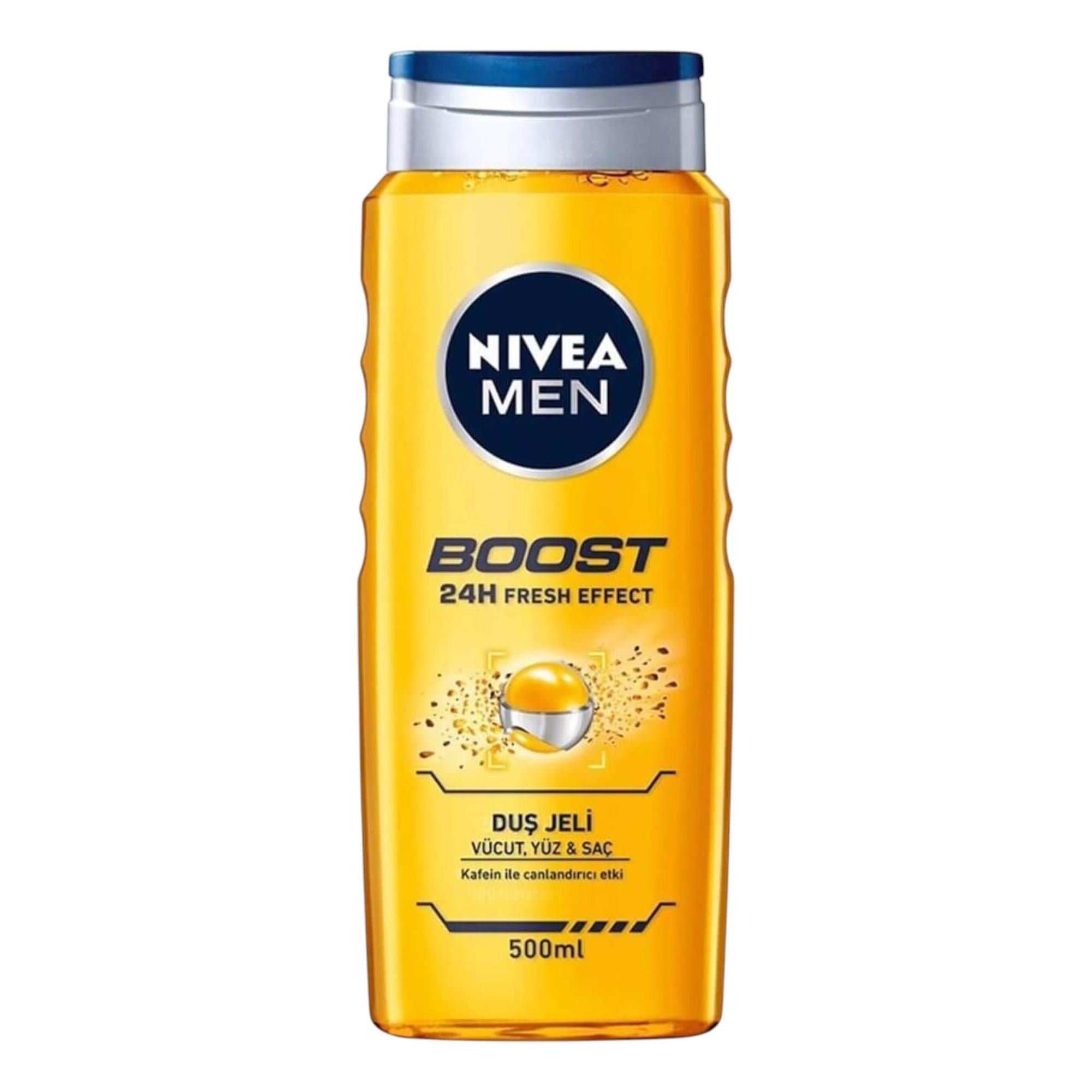 NIVEA MEN BOOST Canlandırıcı+Kafein Özleri Banyo ve Duş Jeli 500 ml