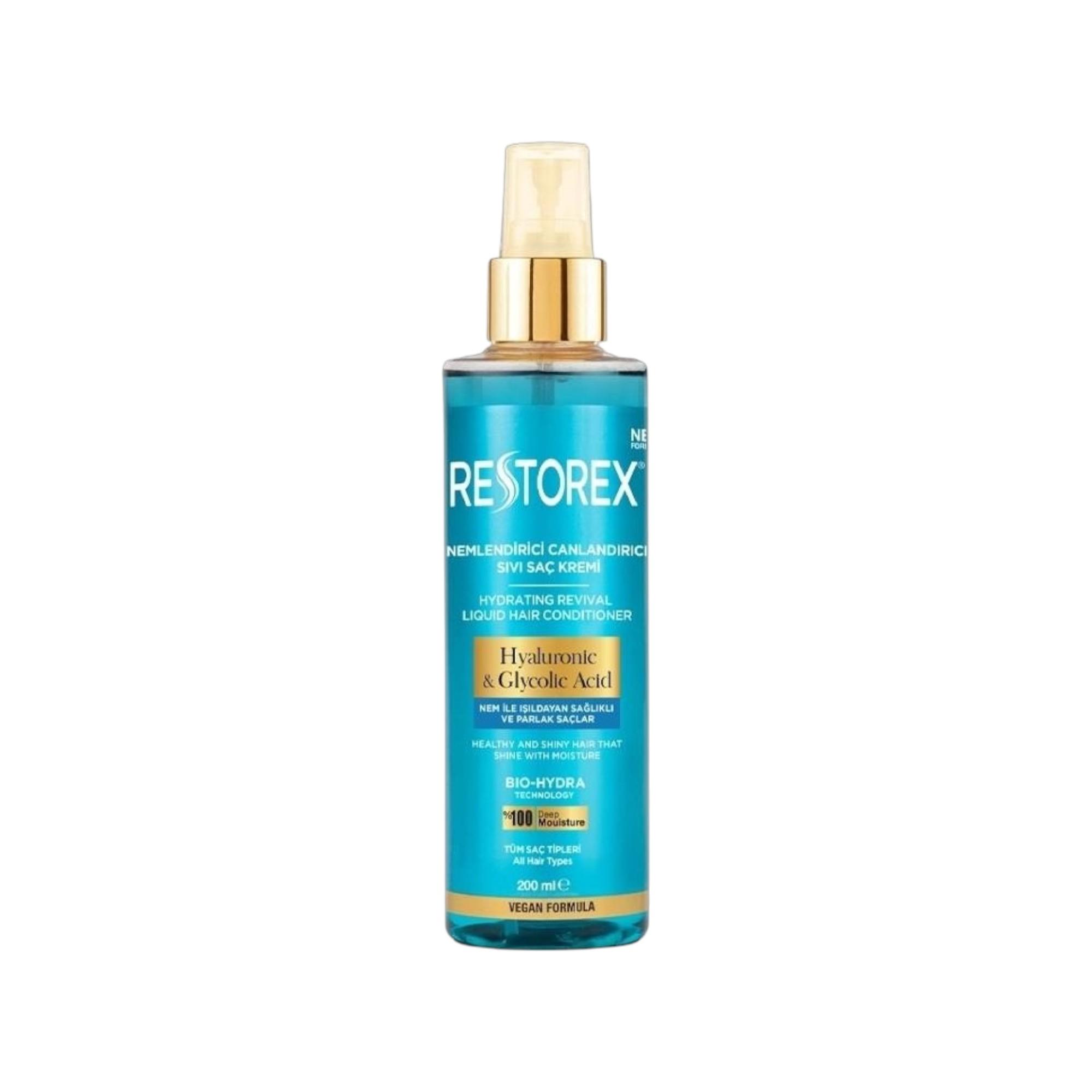 Restorex Hyaluronic&Glycolic Acid Nemlendirici Canlandırıcı Sıvı Saç Kremi 200 ml