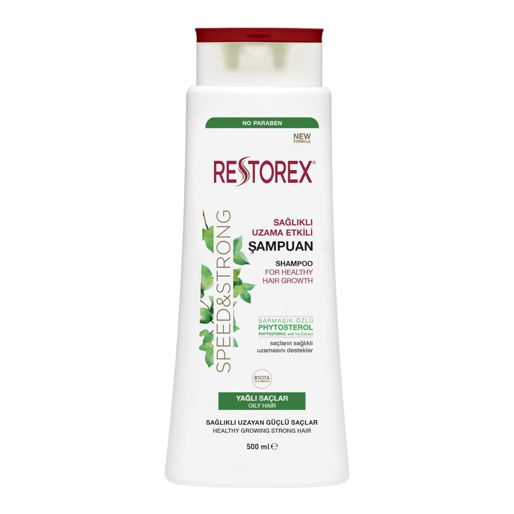 Restorex Sağlıklı Uzama Etkili Şampuan Sarmaşık Özlü Yağlı Saçlar 500 ml