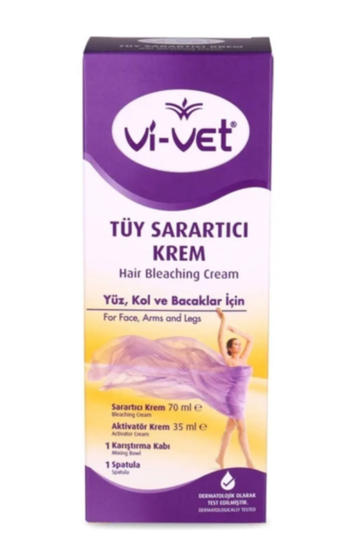 Vi-vet Tüy Sarartıcı Krem Yüz, Kol Bacaklar İçin 70 ml Sarartıcı 35 ml Aktivatör 